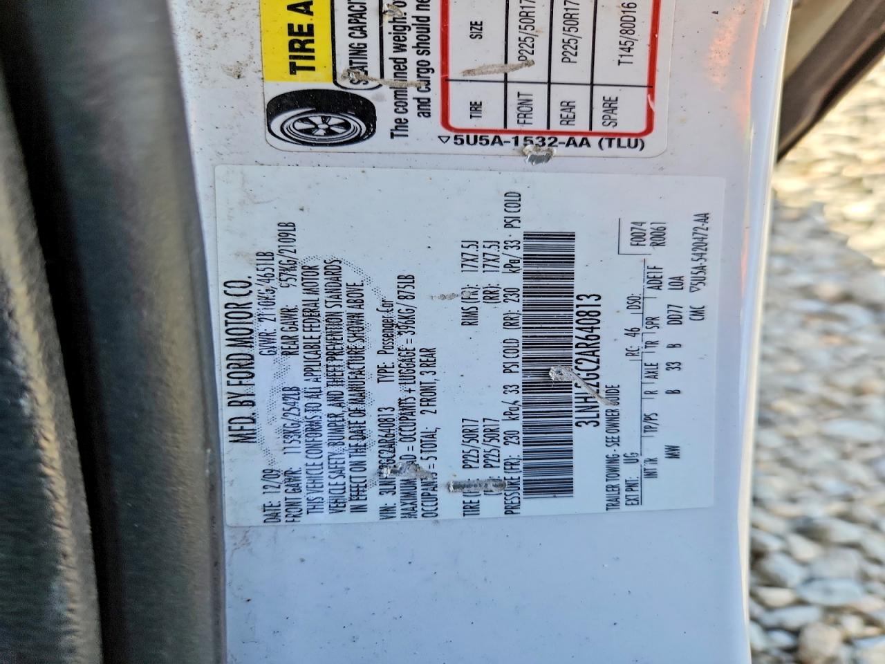 2010 Lincoln Mkz White vin: 3LNHL2GC2AR640813