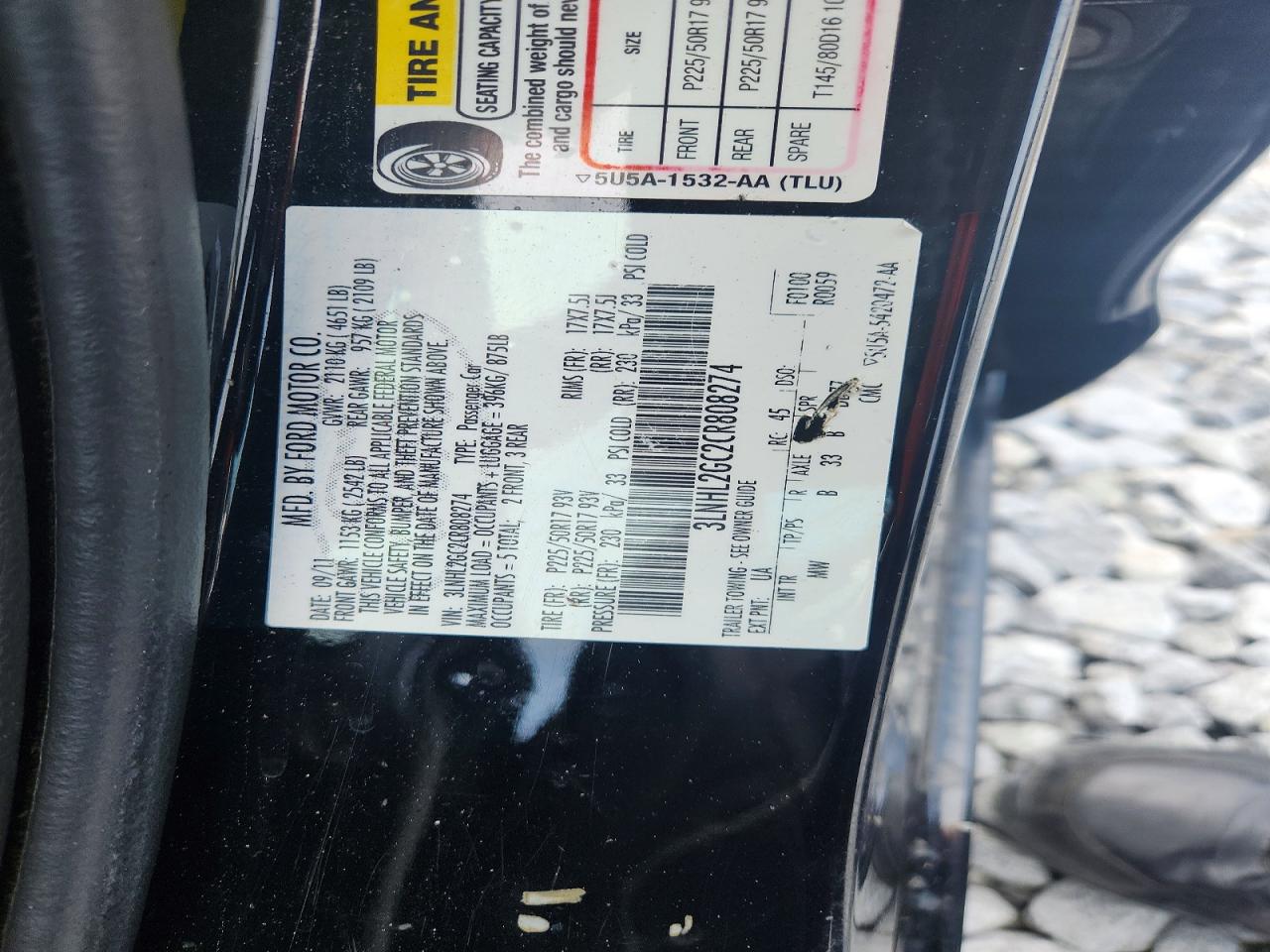 2012 Lincoln Mkz Черный vin: 3LNHL2GC2CR808274