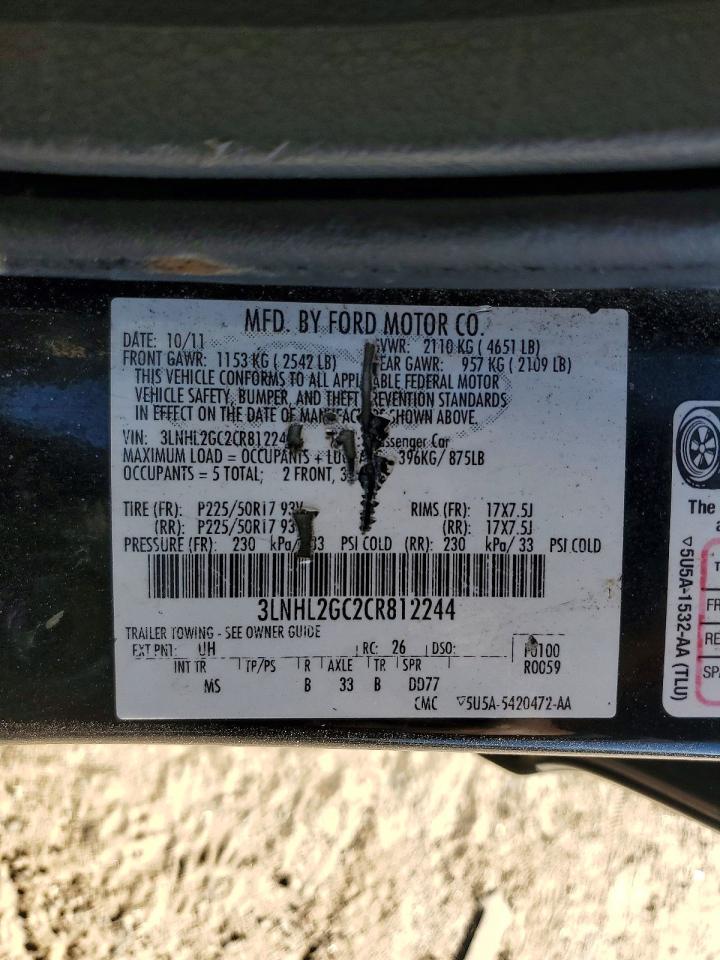 2012 Lincoln Mkz Charcoal vin: 3LNHL2GC2CR812244
