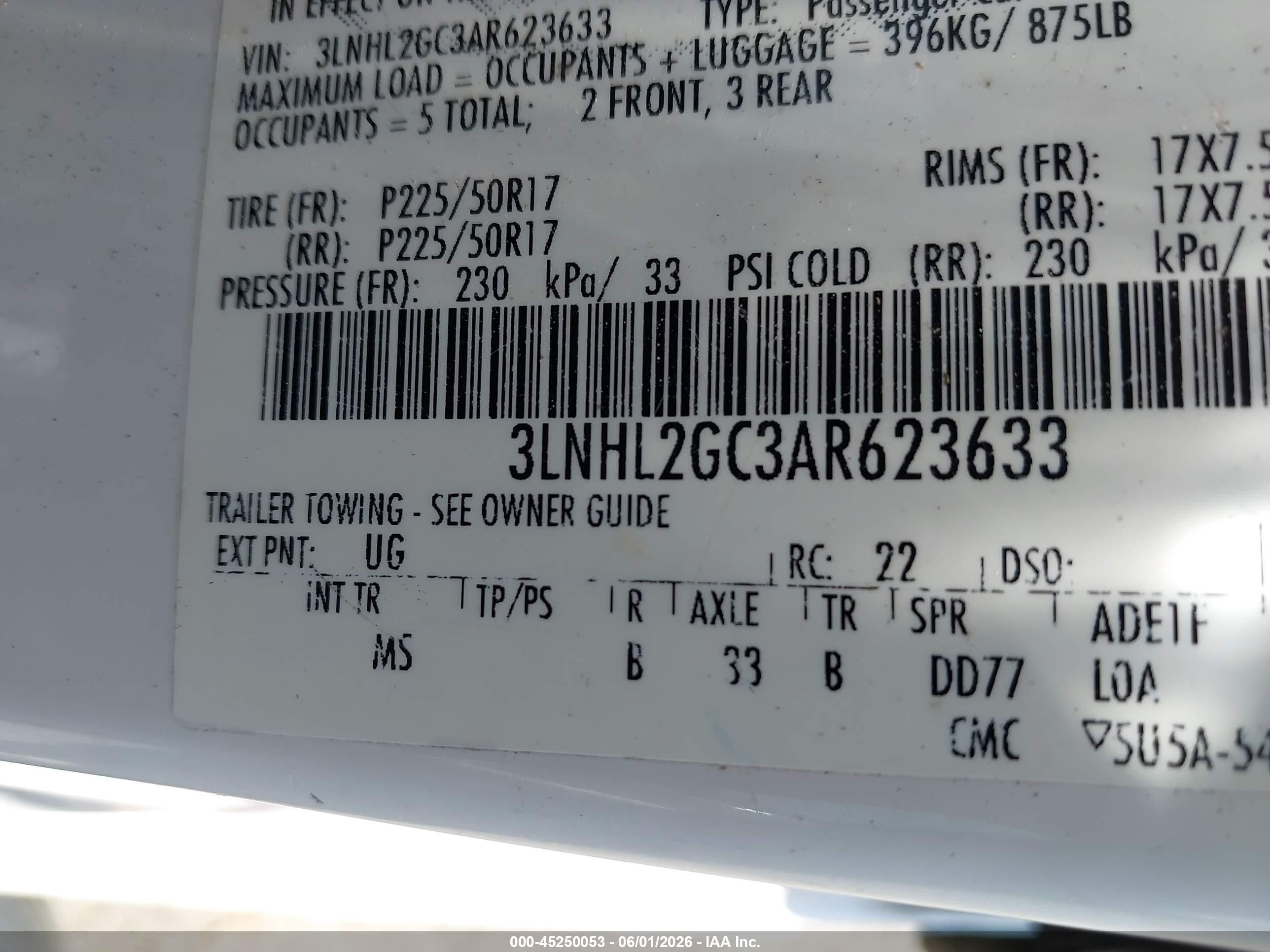 2010 Lincoln Mkz   White vin: 3LNHL2GC3AR623633