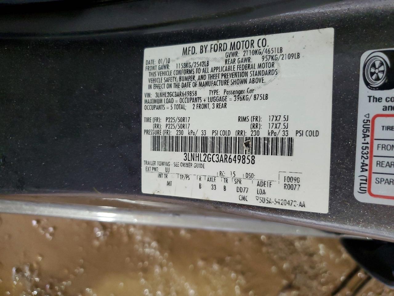 2010 Lincoln Mkz Gray vin: 3LNHL2GC3AR649858