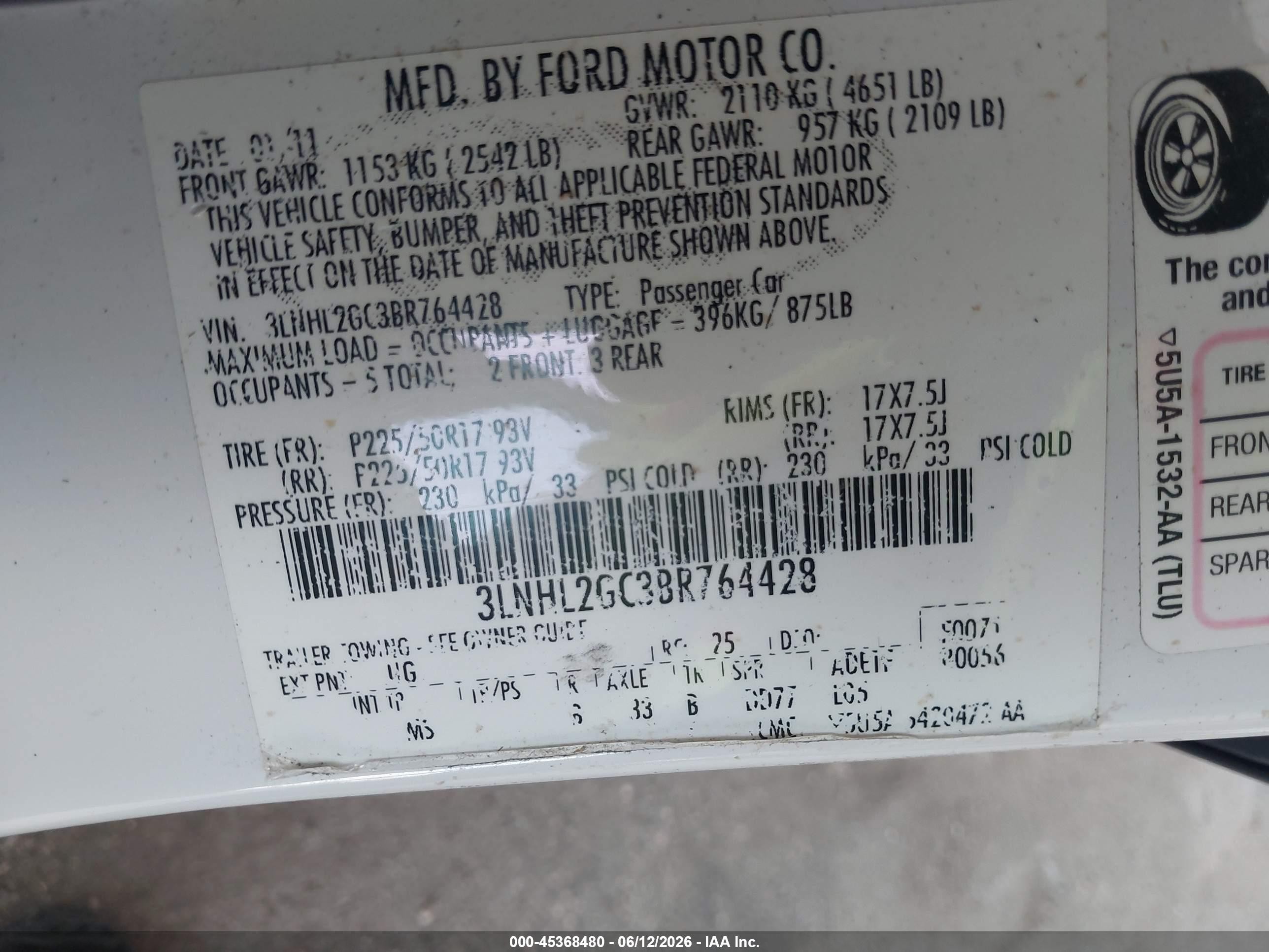 2011 Lincoln Mkz   Белый vin: 3LNHL2GC3BR764428