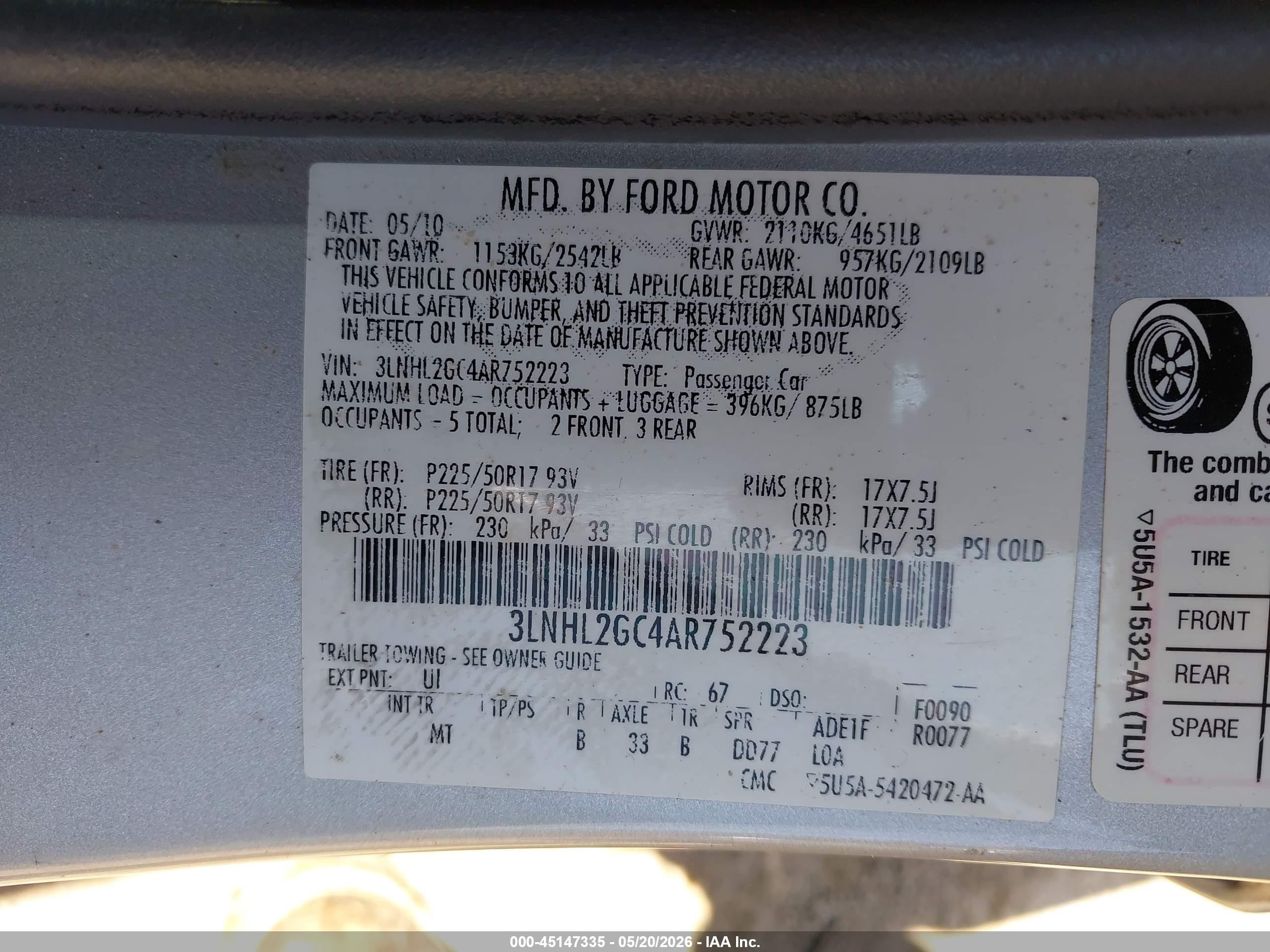 2010 Lincoln Mkz   Silver vin: 3LNHL2GC4AR752223