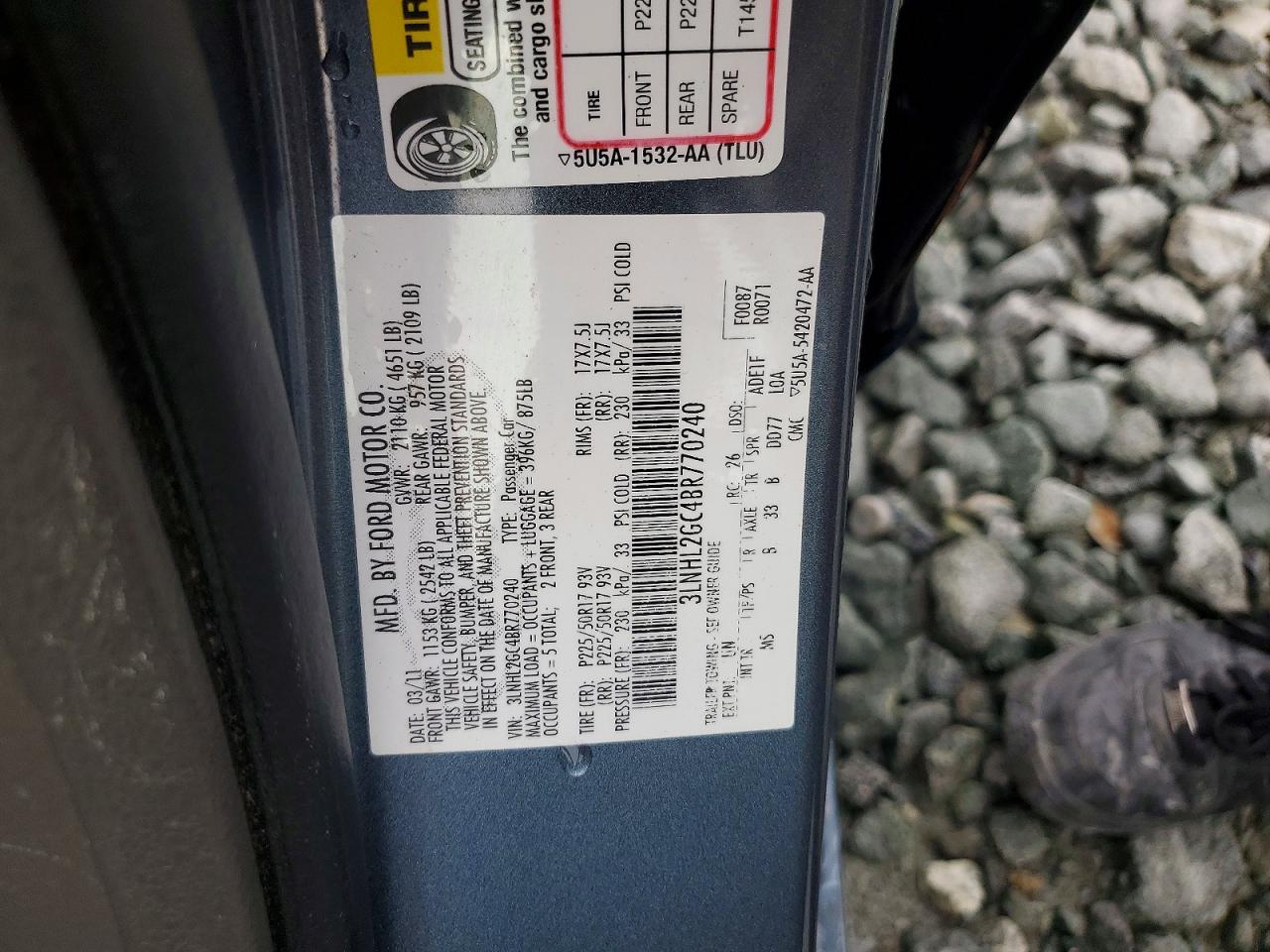 2011 Lincoln Mkz Blue vin: 3LNHL2GC4BR770240