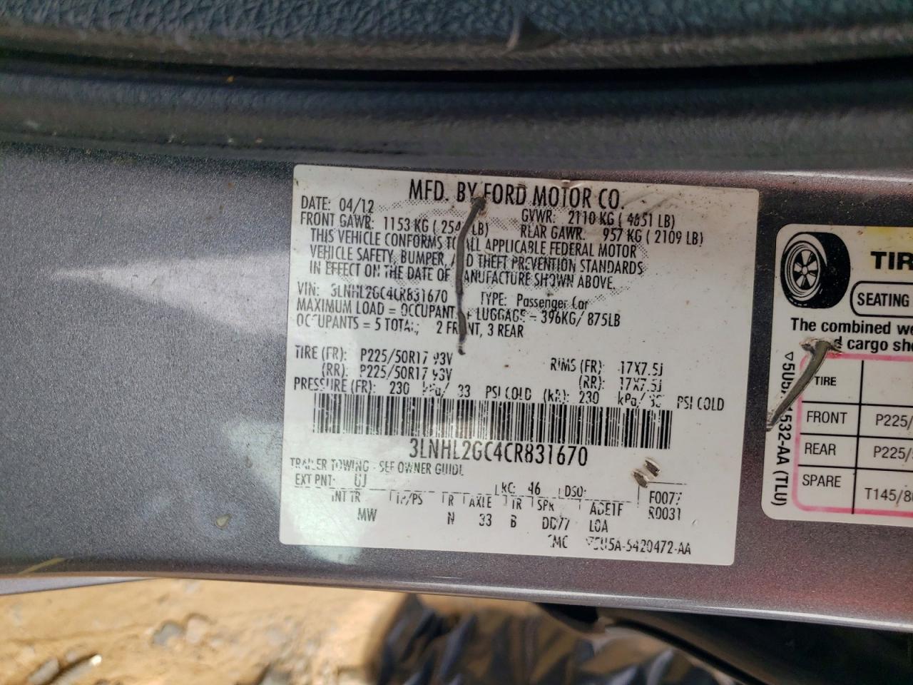 2012 Lincoln Mkz Gray vin: 3LNHL2GC4CR831670