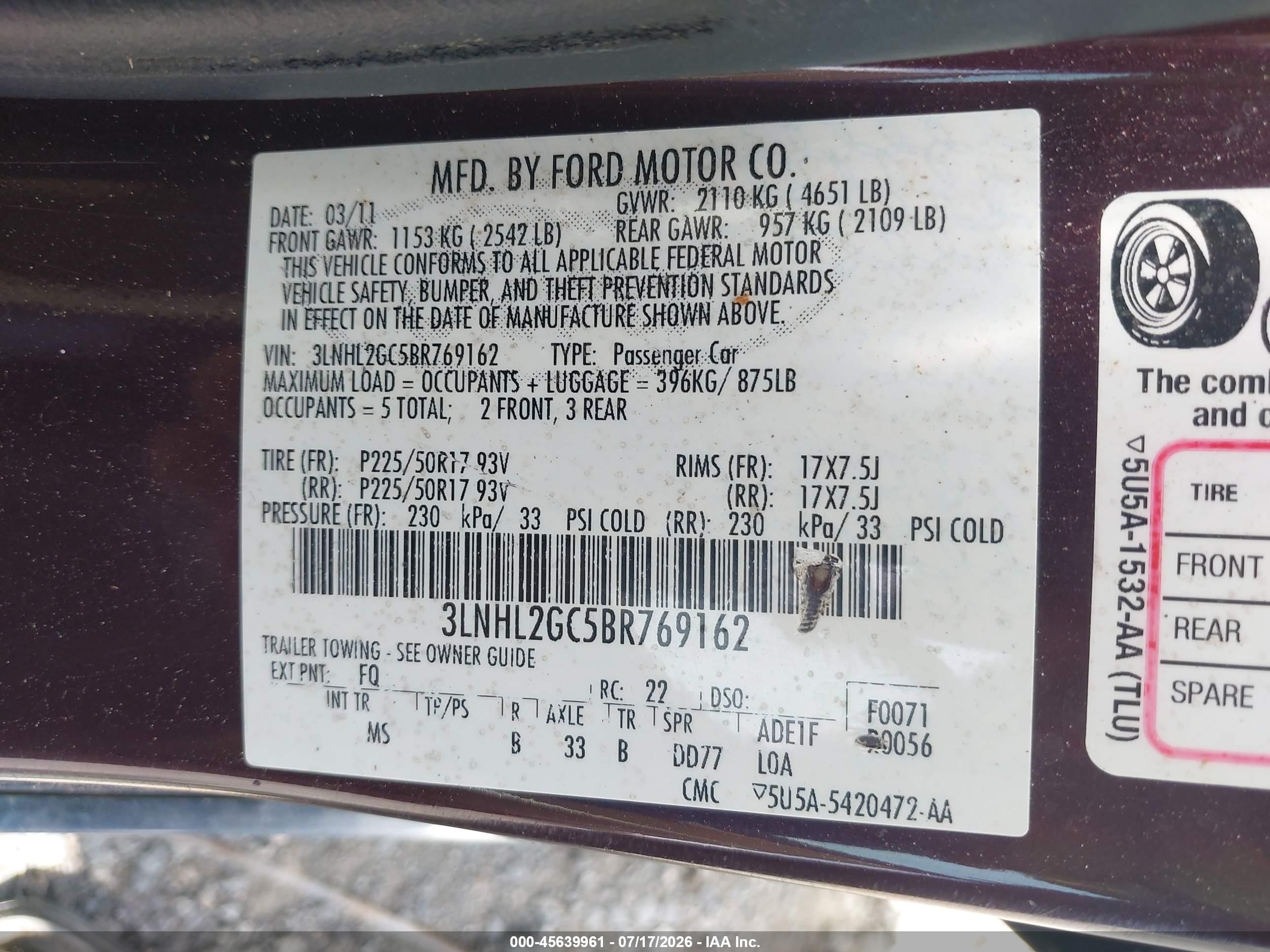 2011 Lincoln Mkz   Purple vin: 3LNHL2GC5BR769162