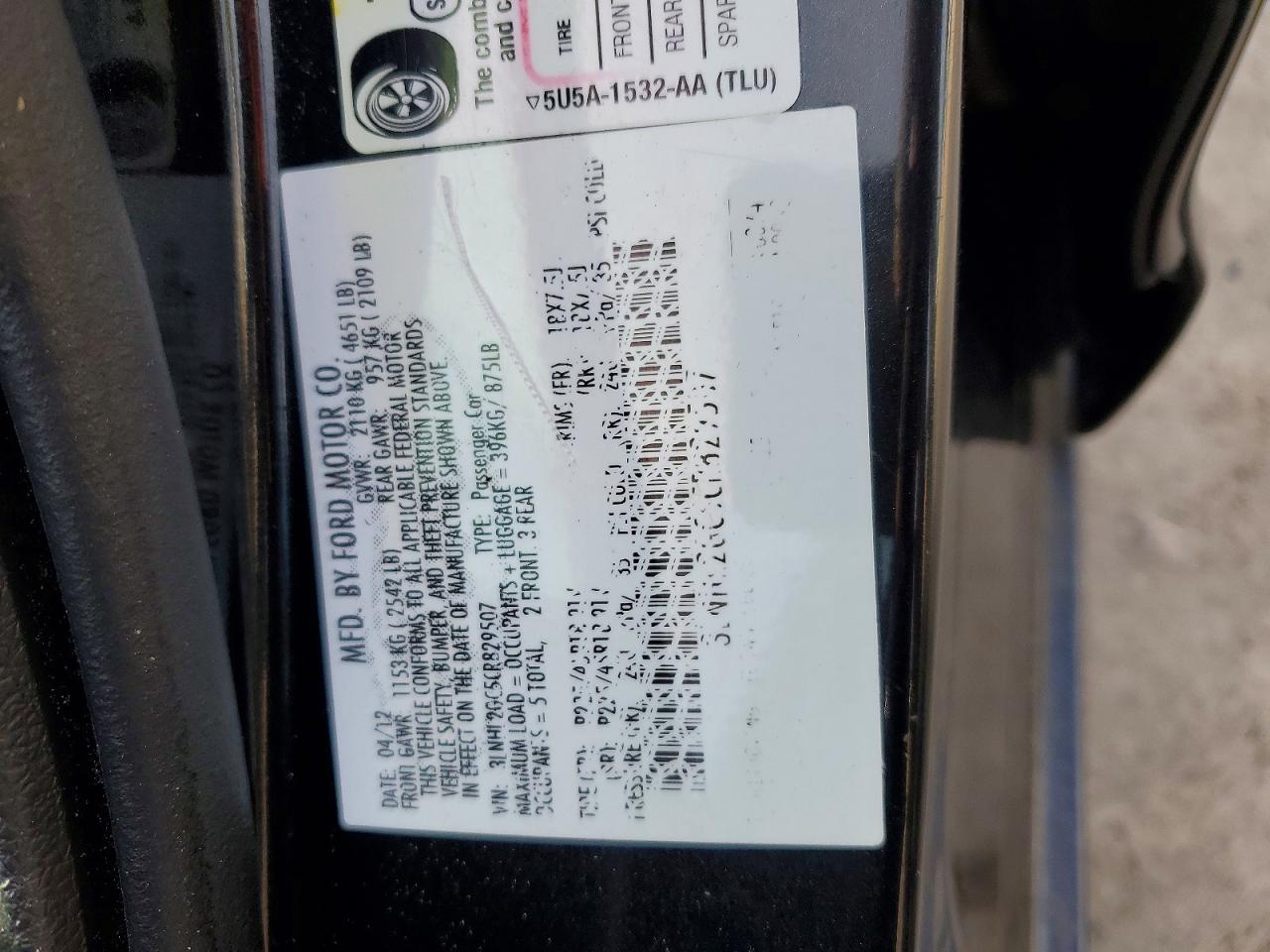 2012 Lincoln Mkz Черный vin: 3LNHL2GC5CR829507
