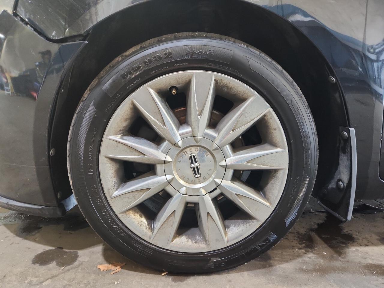 2012 Lincoln Mkz Black vin: 3LNHL2GC6CR838765 Damage: Left Front Tire, Worn, Replacement Required