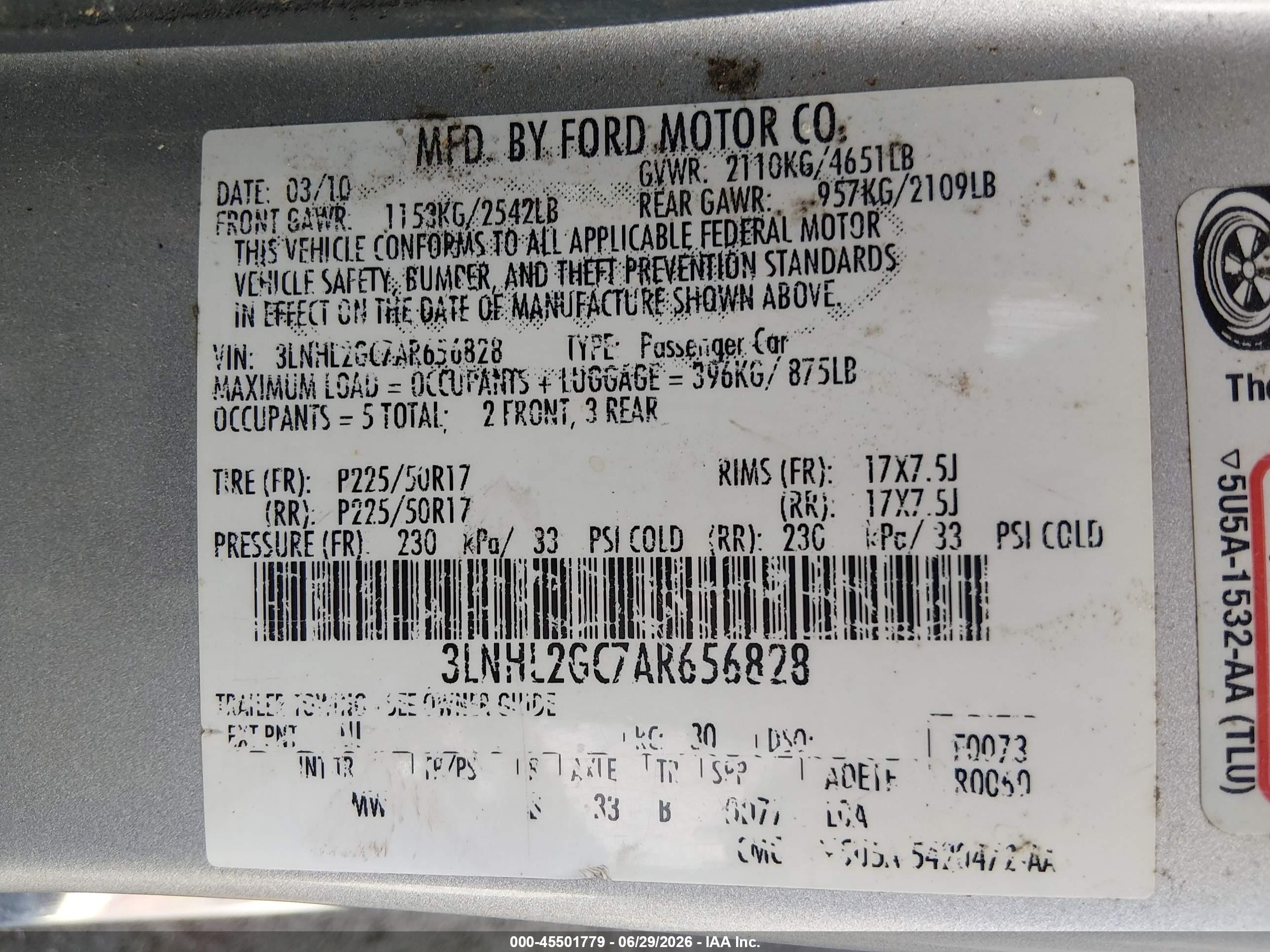 2010 Lincoln Mkz   Серебряный vin: 3LNHL2GC7AR656828