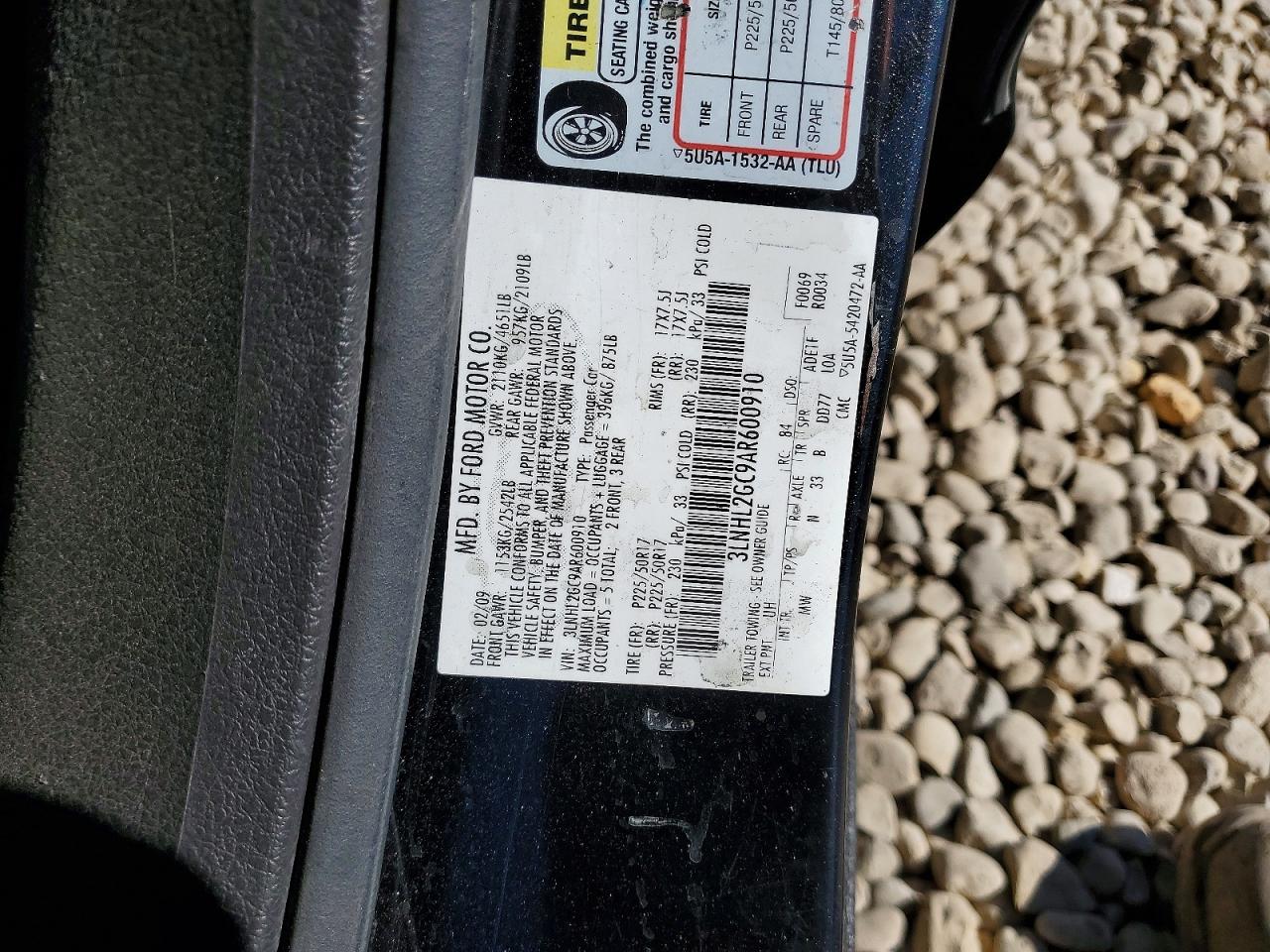 2010 Lincoln Mkz Black vin: 3LNHL2GC9AR600910