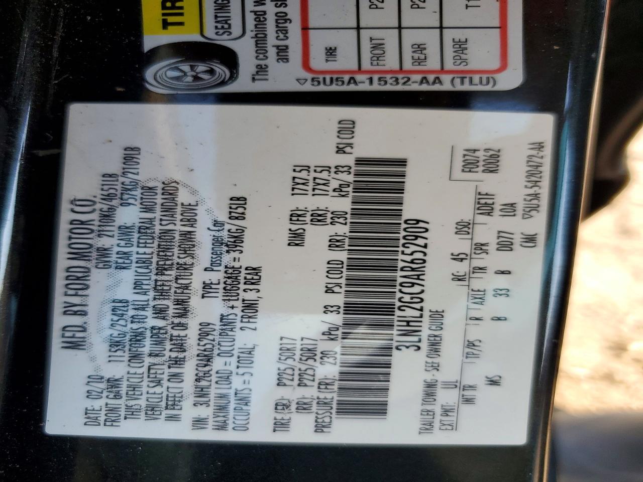 2010 Lincoln Mkz Green vin: 3LNHL2GC9AR652909