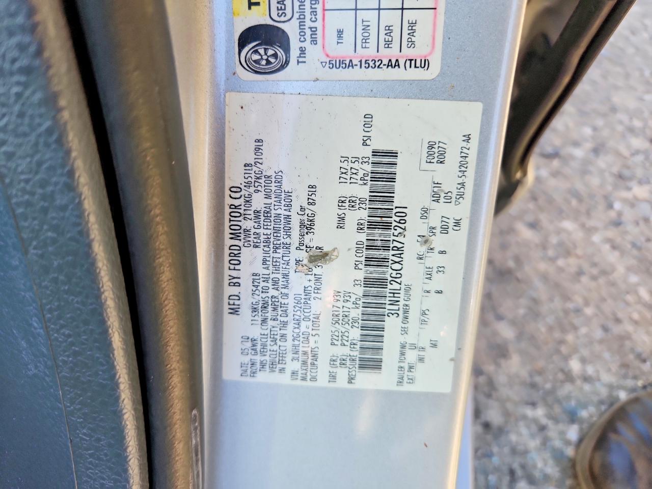 2010 Lincoln Mkz Silver vin: 3LNHL2GCXAR752601