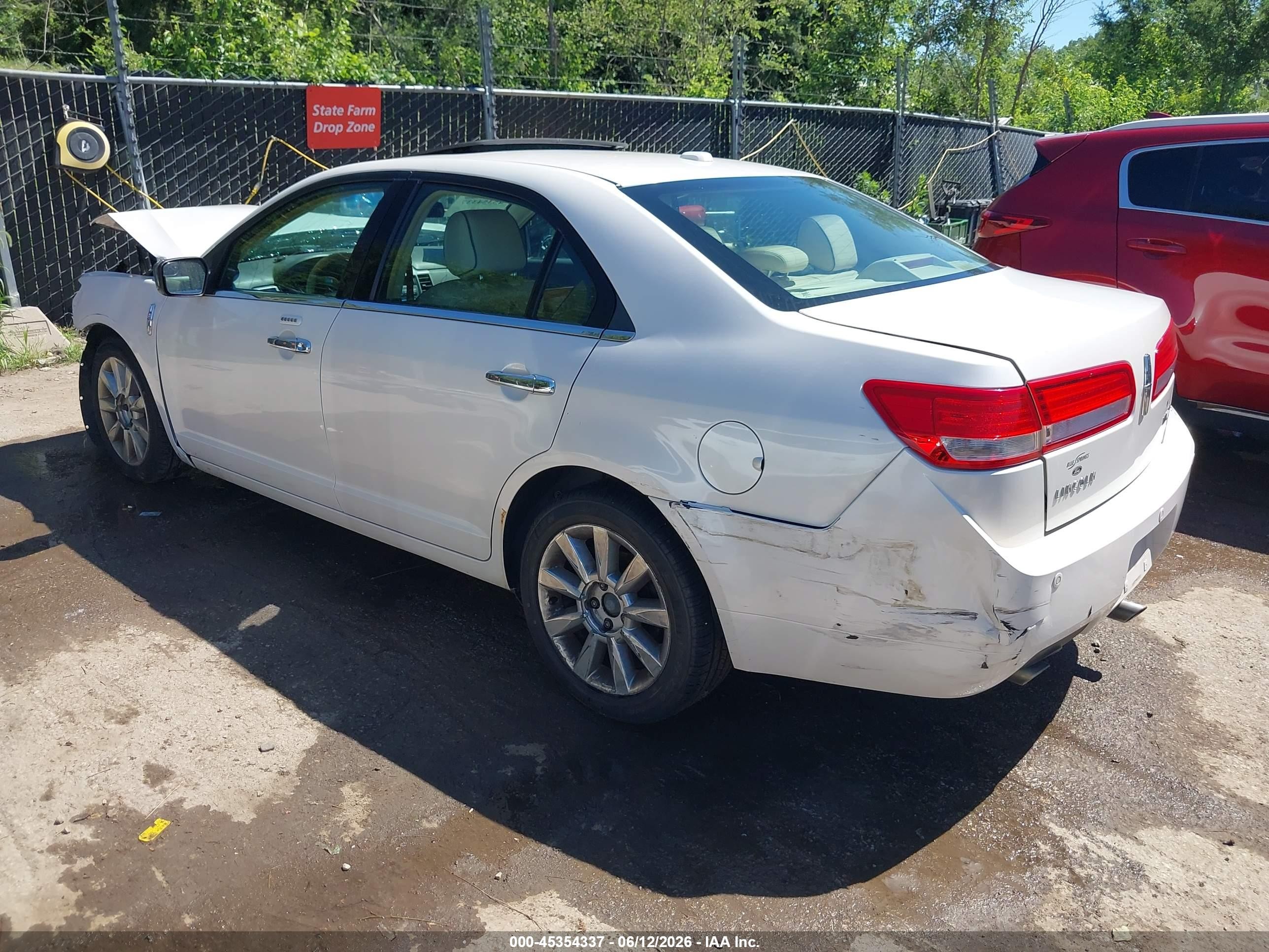 2012 Lincoln Mkz   White vin: 3LNHL2GCXCR811665
