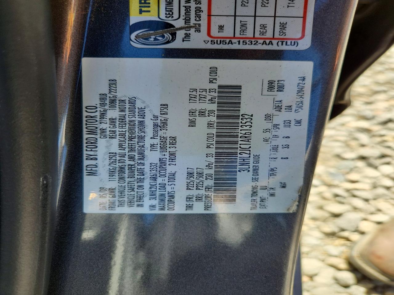 2010 Lincoln Mkz Charcoal vin: 3LNHL2JC1AR613532