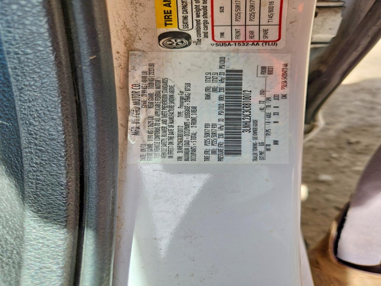 2012 Lincoln Mkz White vin: 3LNHL2JC3CR810012