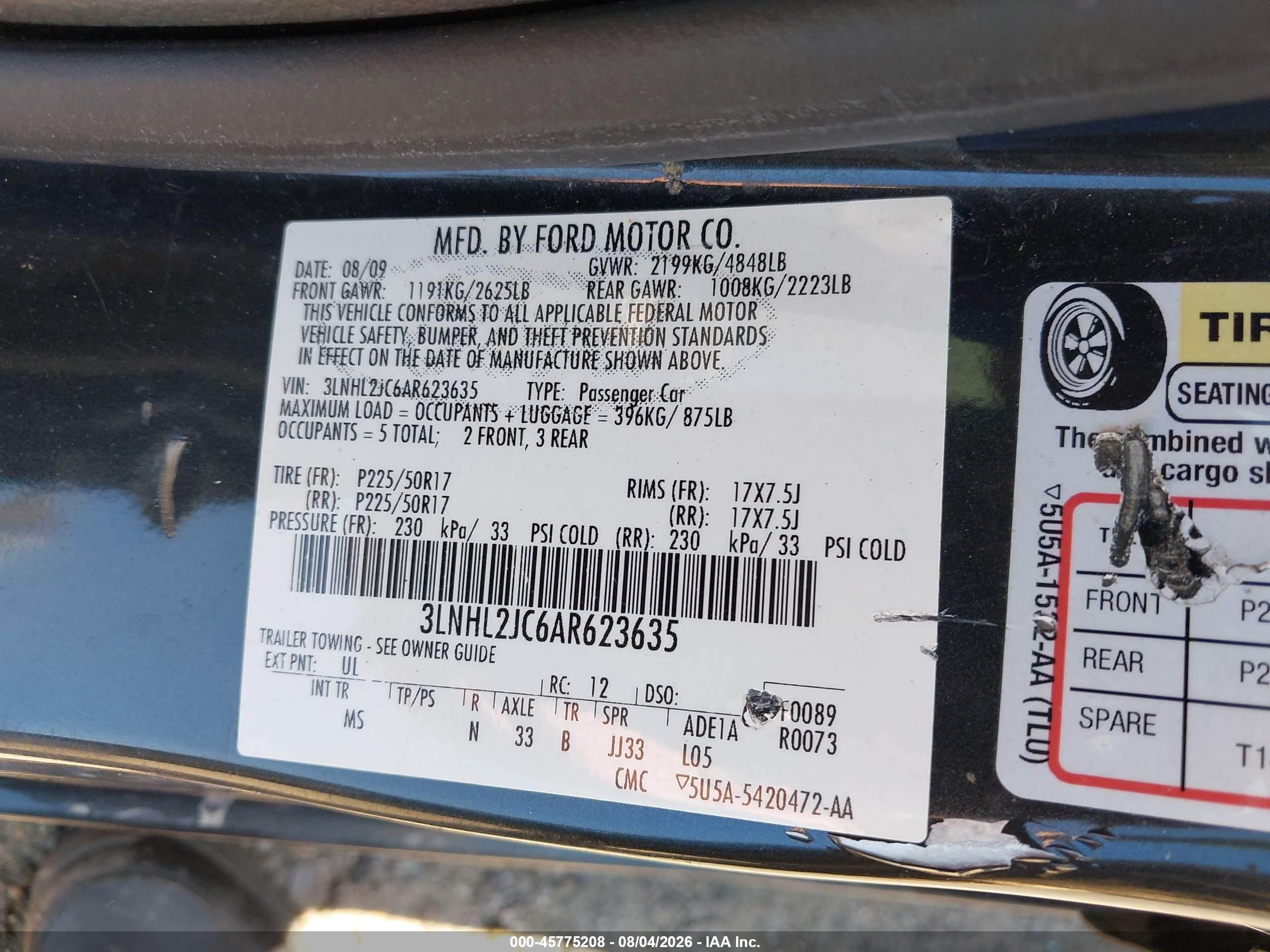 2010 Lincoln Mkz   Синий vin: 3LNHL2JC6AR623635
