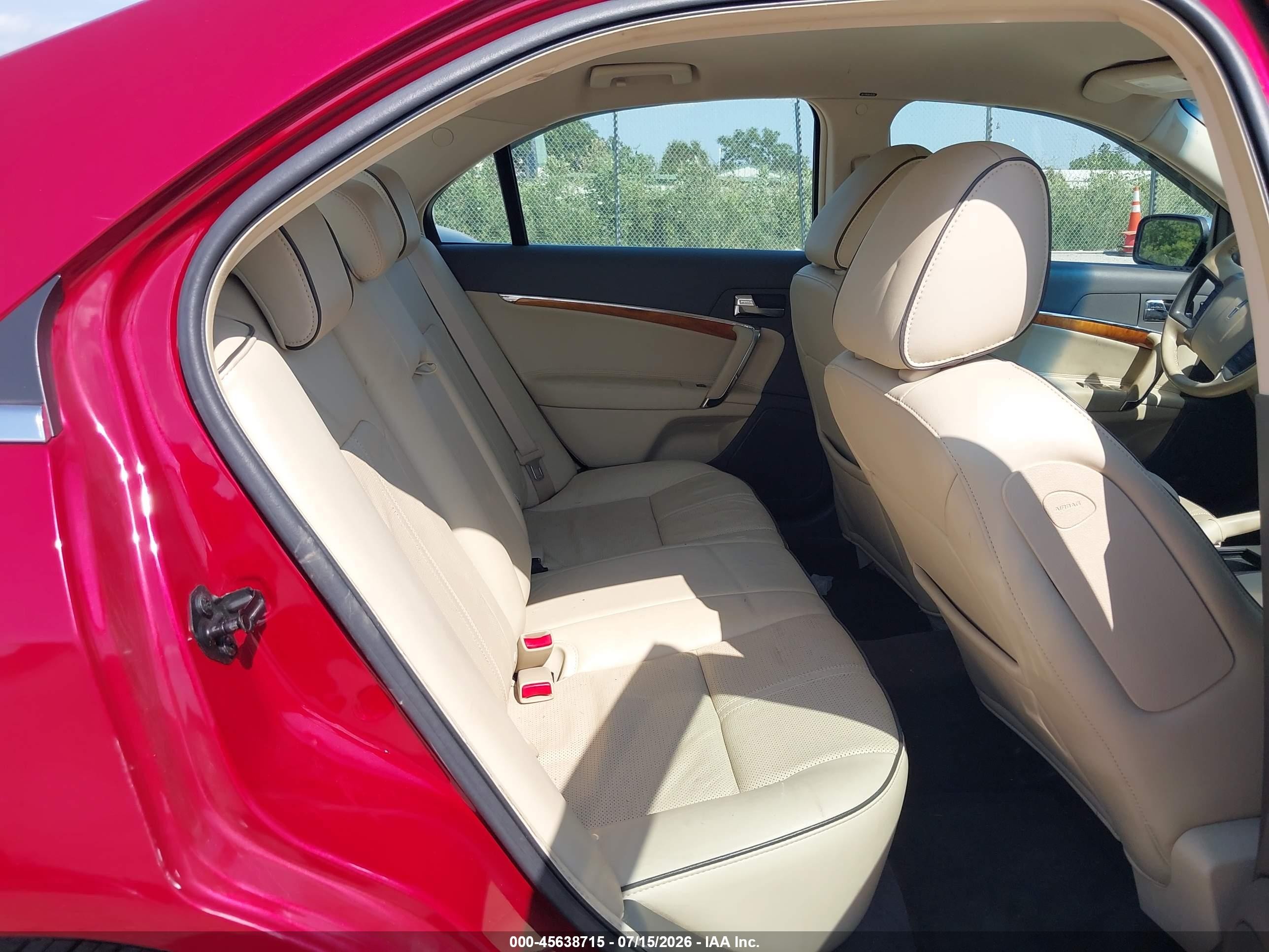 2010 Lincoln Mkz   Красный vin: 3LNHL2JC8AR624348