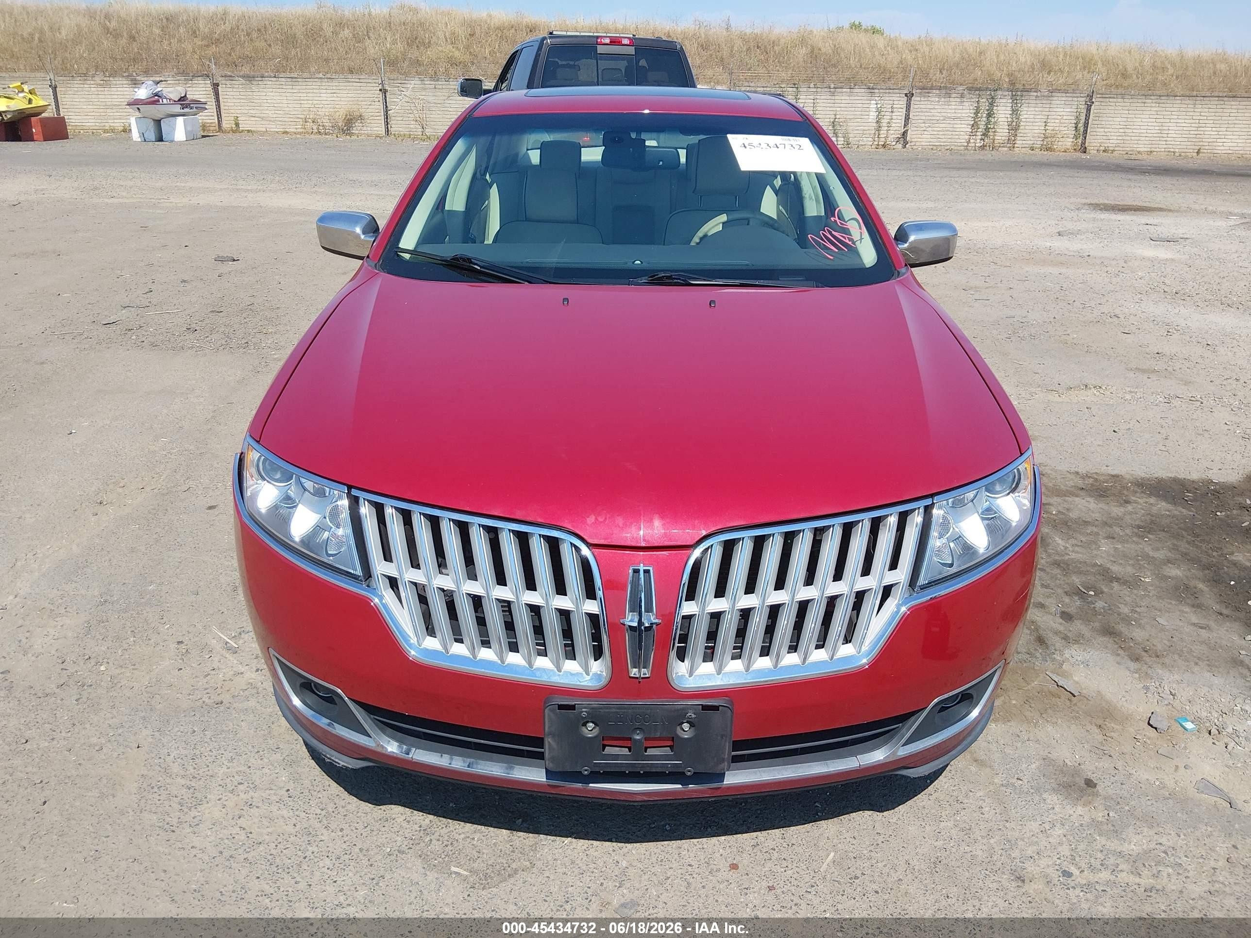 2010 Lincoln Mkz Red vin: 3LNHL2JCXAR606854