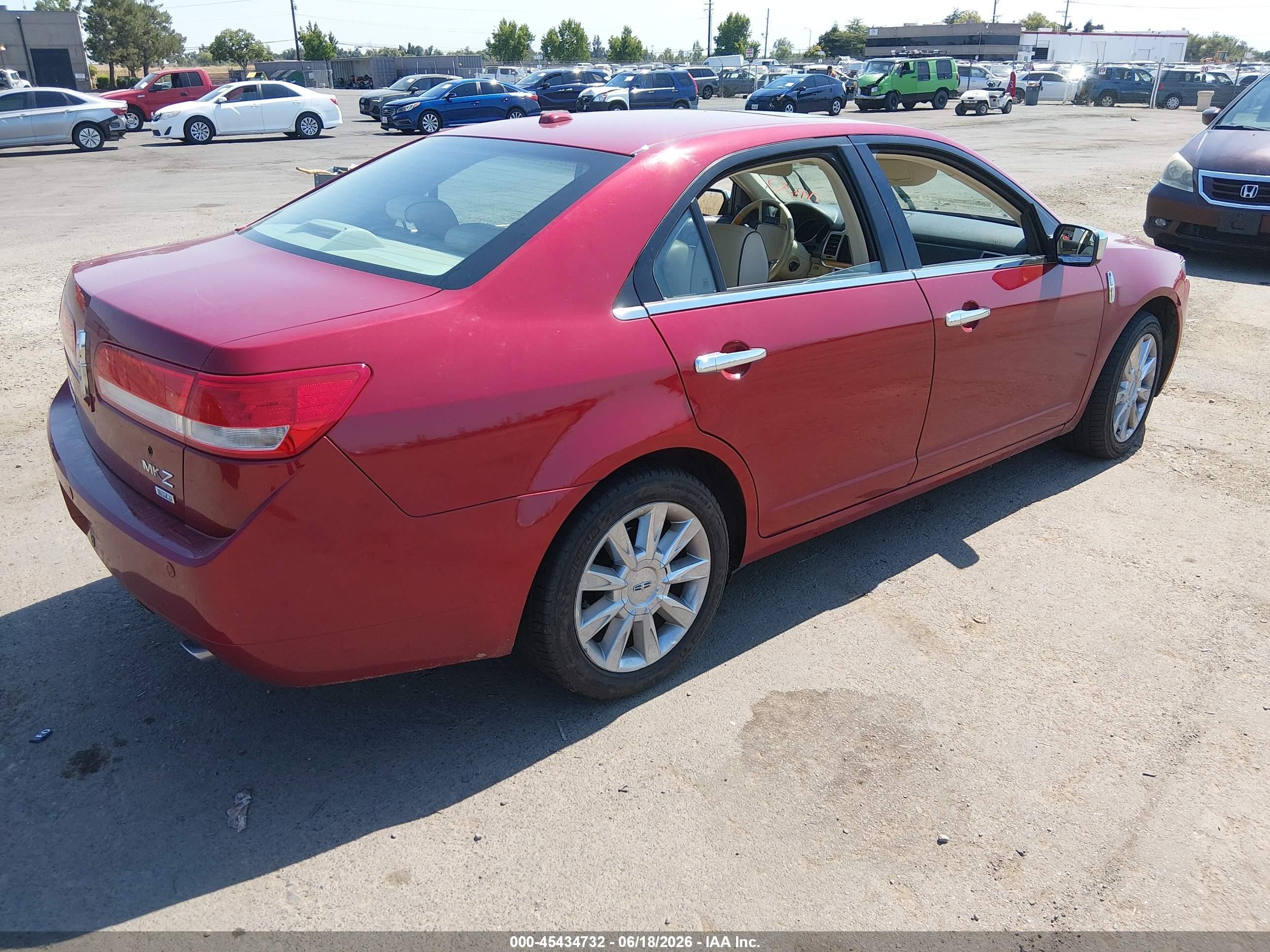 2010 Lincoln Mkz Red vin: 3LNHL2JCXAR606854