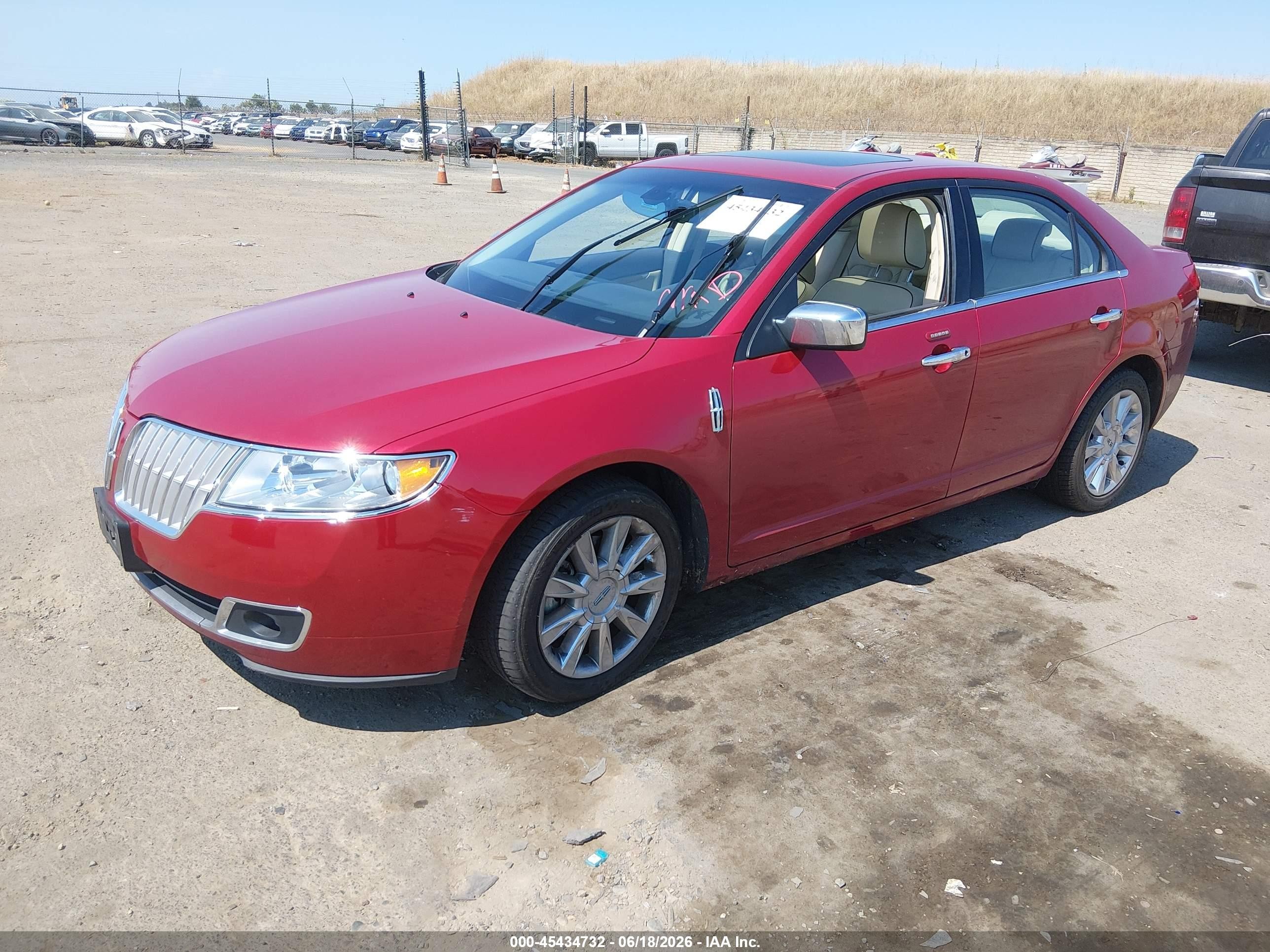 2010 Lincoln Mkz Red vin: 3LNHL2JCXAR606854
