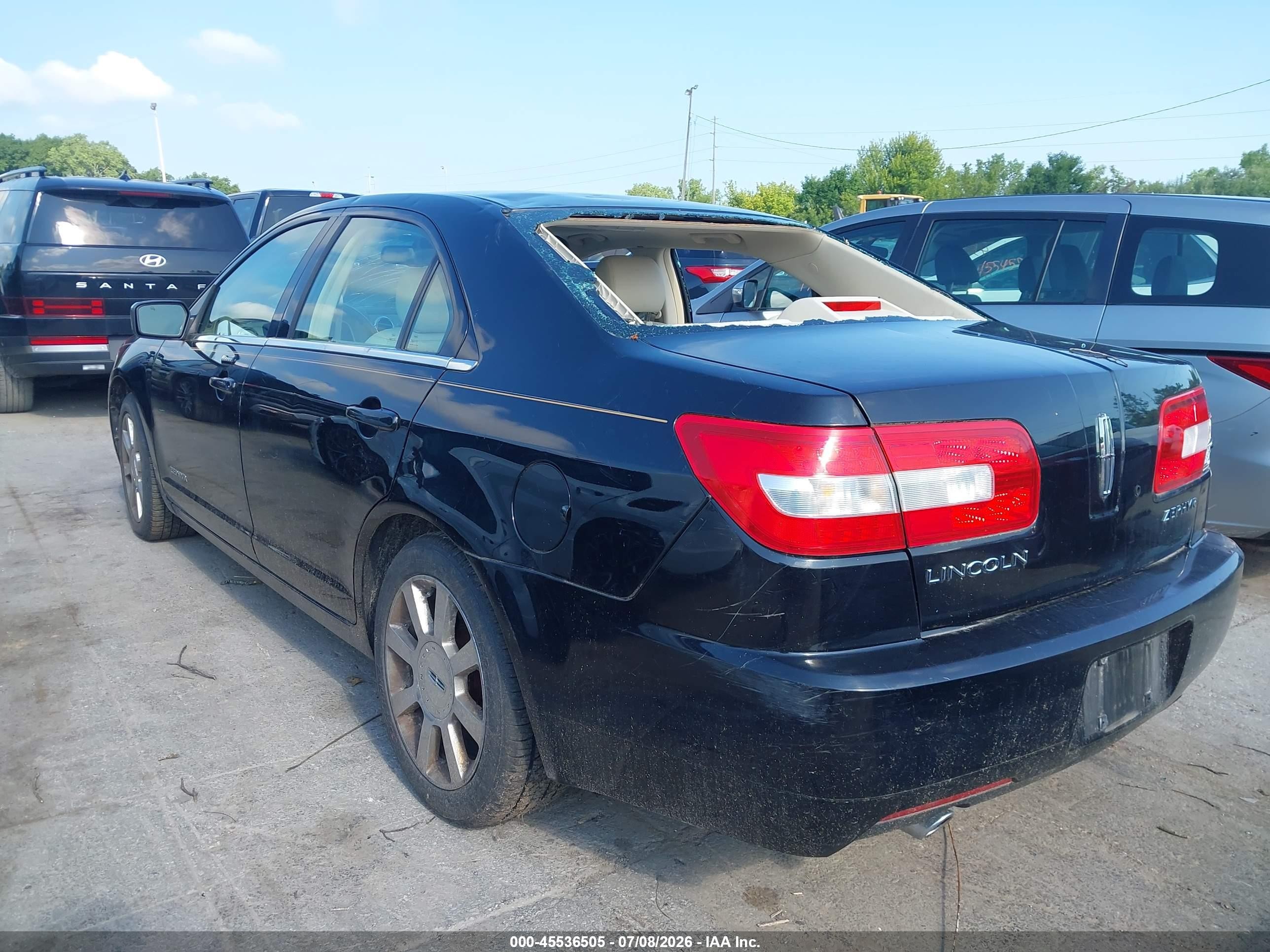 2006 Lincoln Zephyr   Black vin: 3LNHM26146R639814