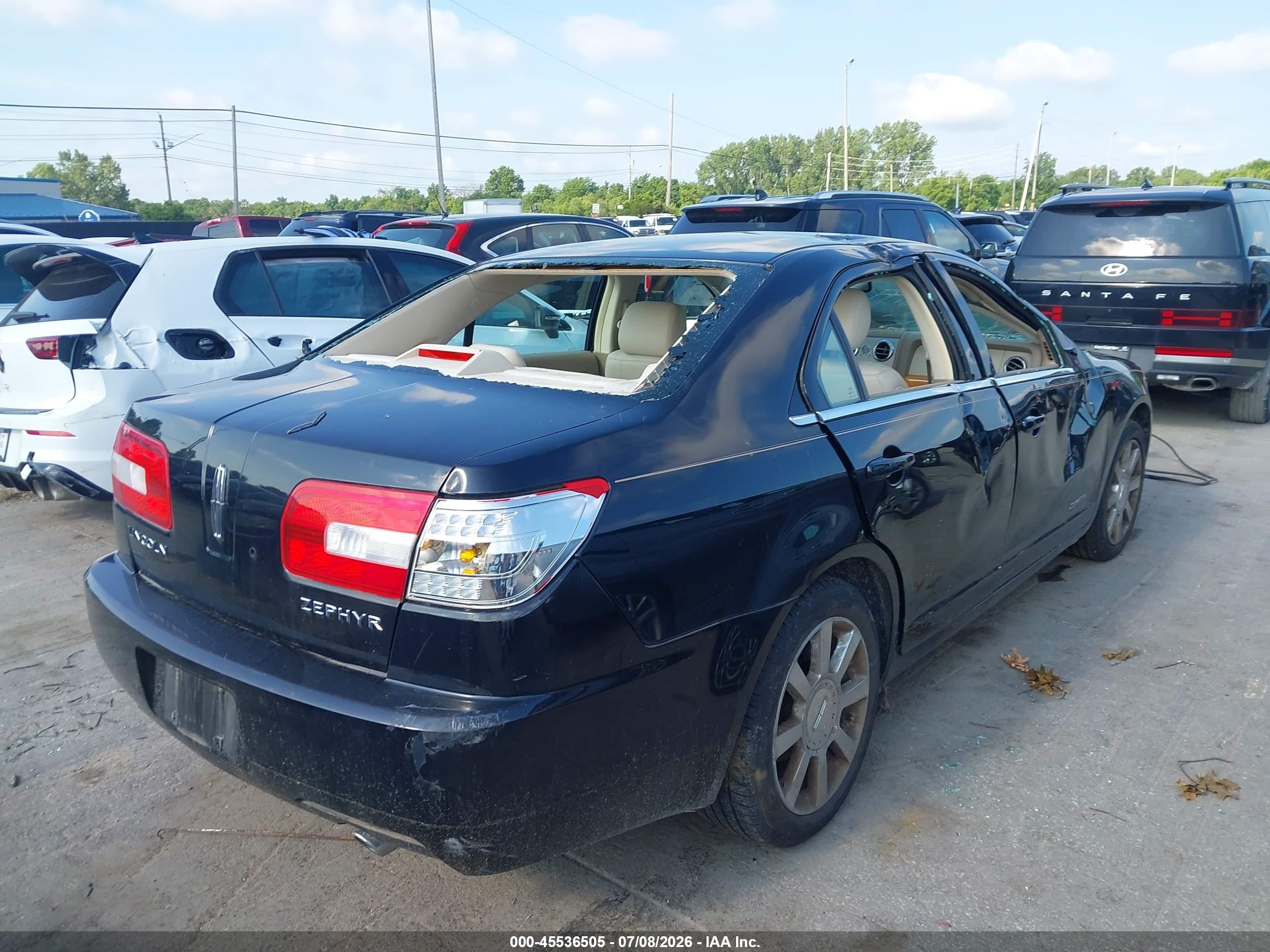 2006 Lincoln Zephyr   Black vin: 3LNHM26146R639814