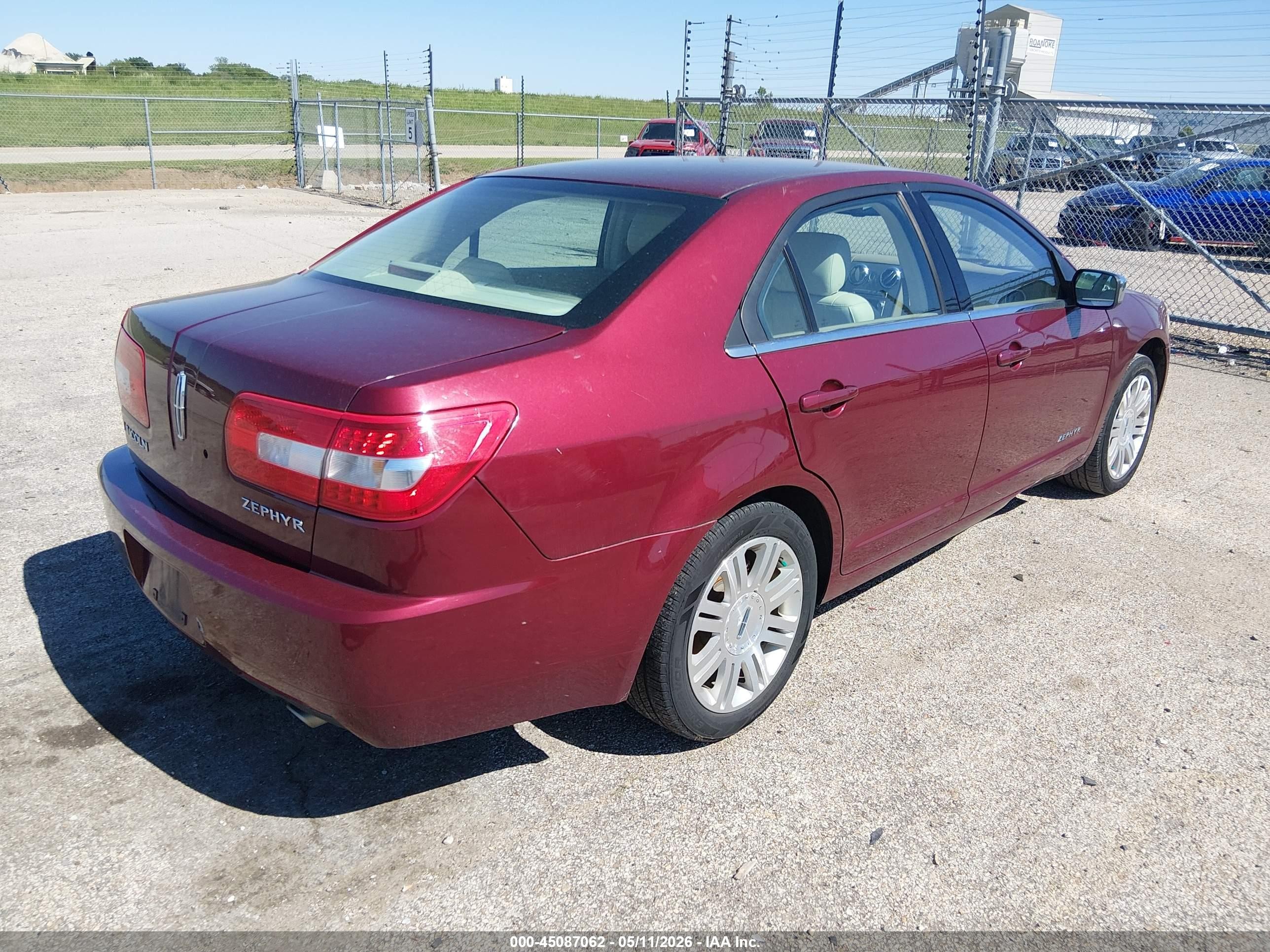 2006 Lincoln Zephyr   Red vin: 3LNHM26146R667726
