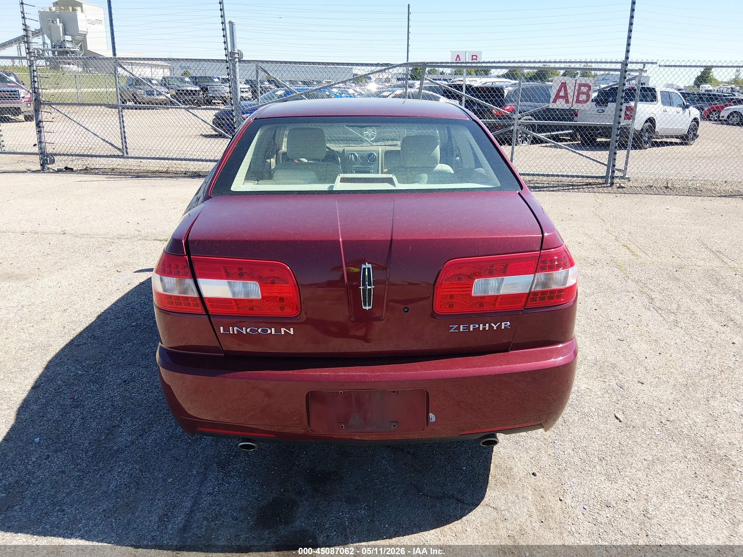 2006 Lincoln Zephyr   Red vin: 3LNHM26146R667726