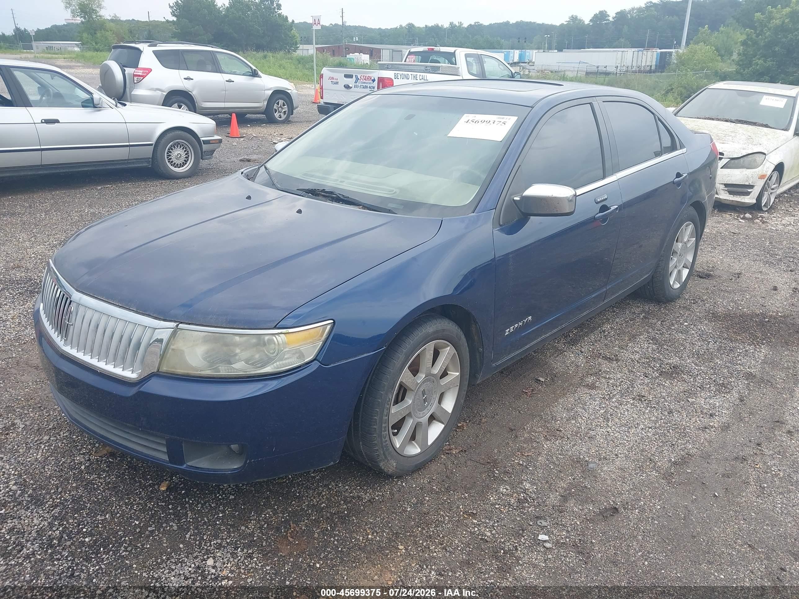 2006 Lincoln Zephyr   Blue vin: 3LNHM26156R619572