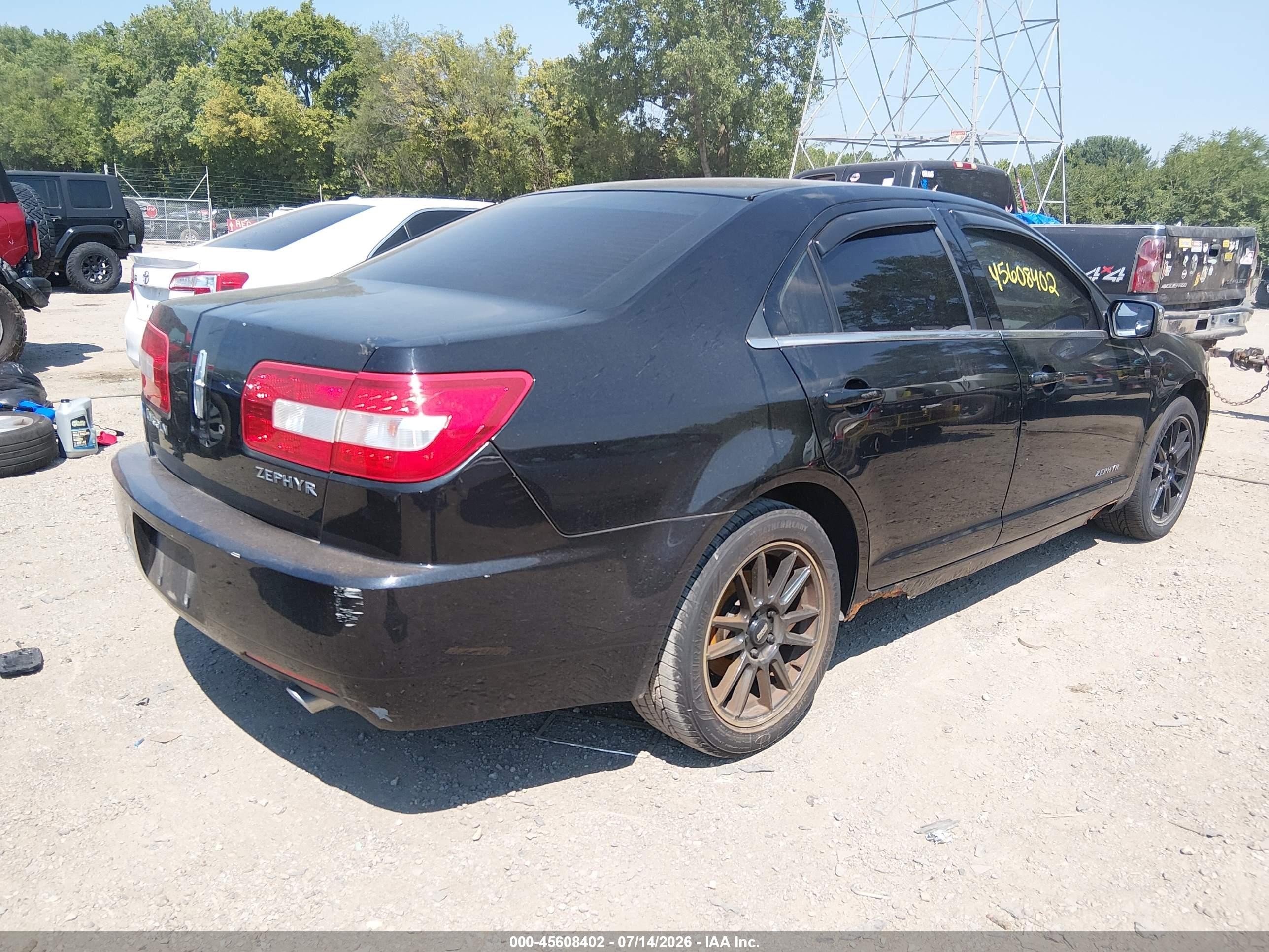 2006 Lincoln Zephyr   Черный vin: 3LNHM26166R659935