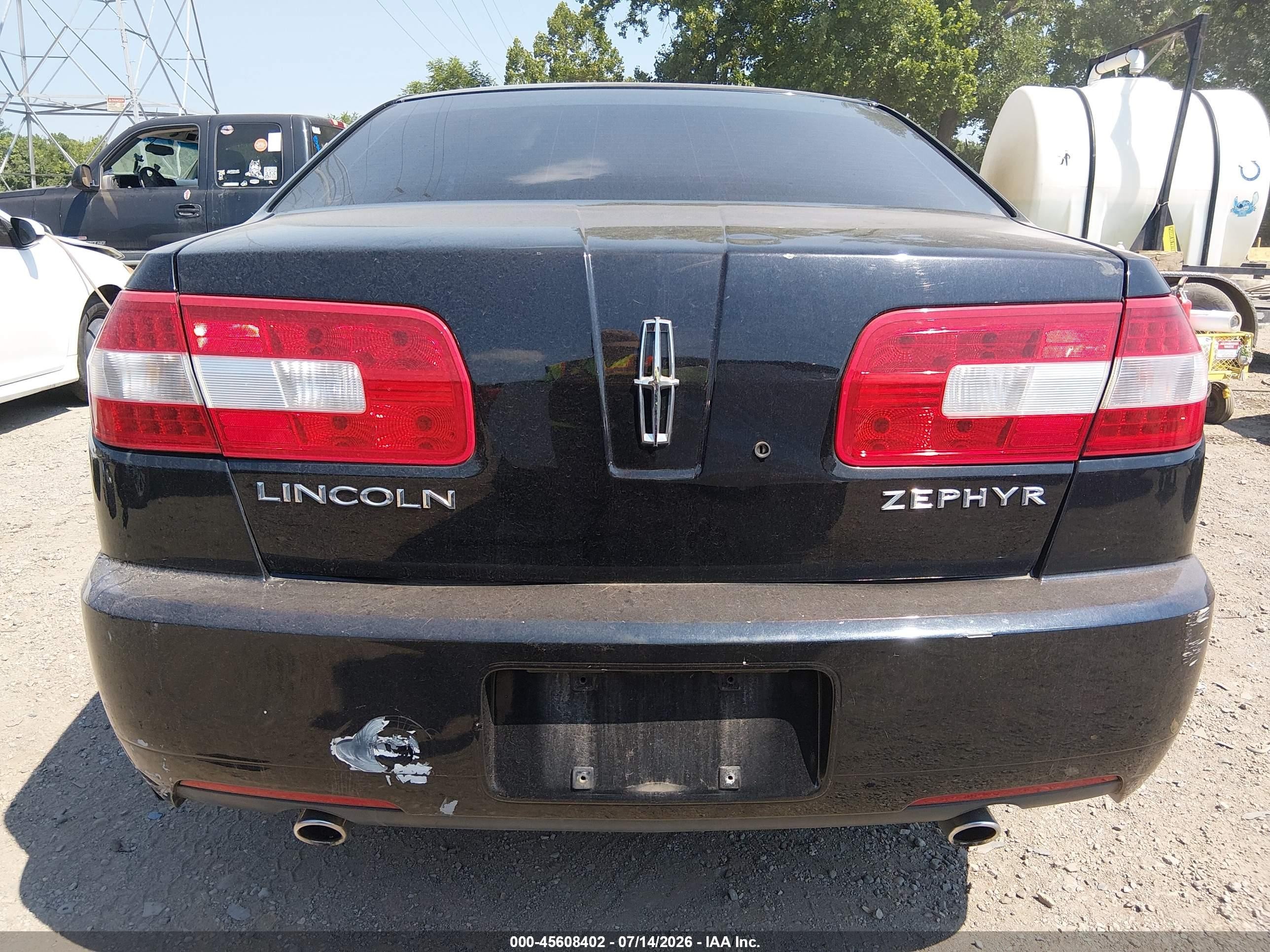 2006 Lincoln Zephyr   Черный vin: 3LNHM26166R659935