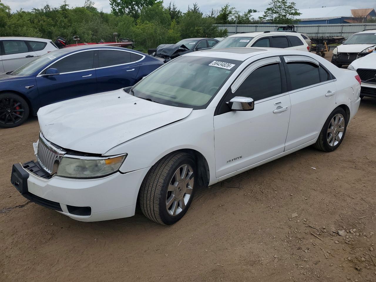2006 Lincoln Zephyr White vin: 3LNHM26166R667825