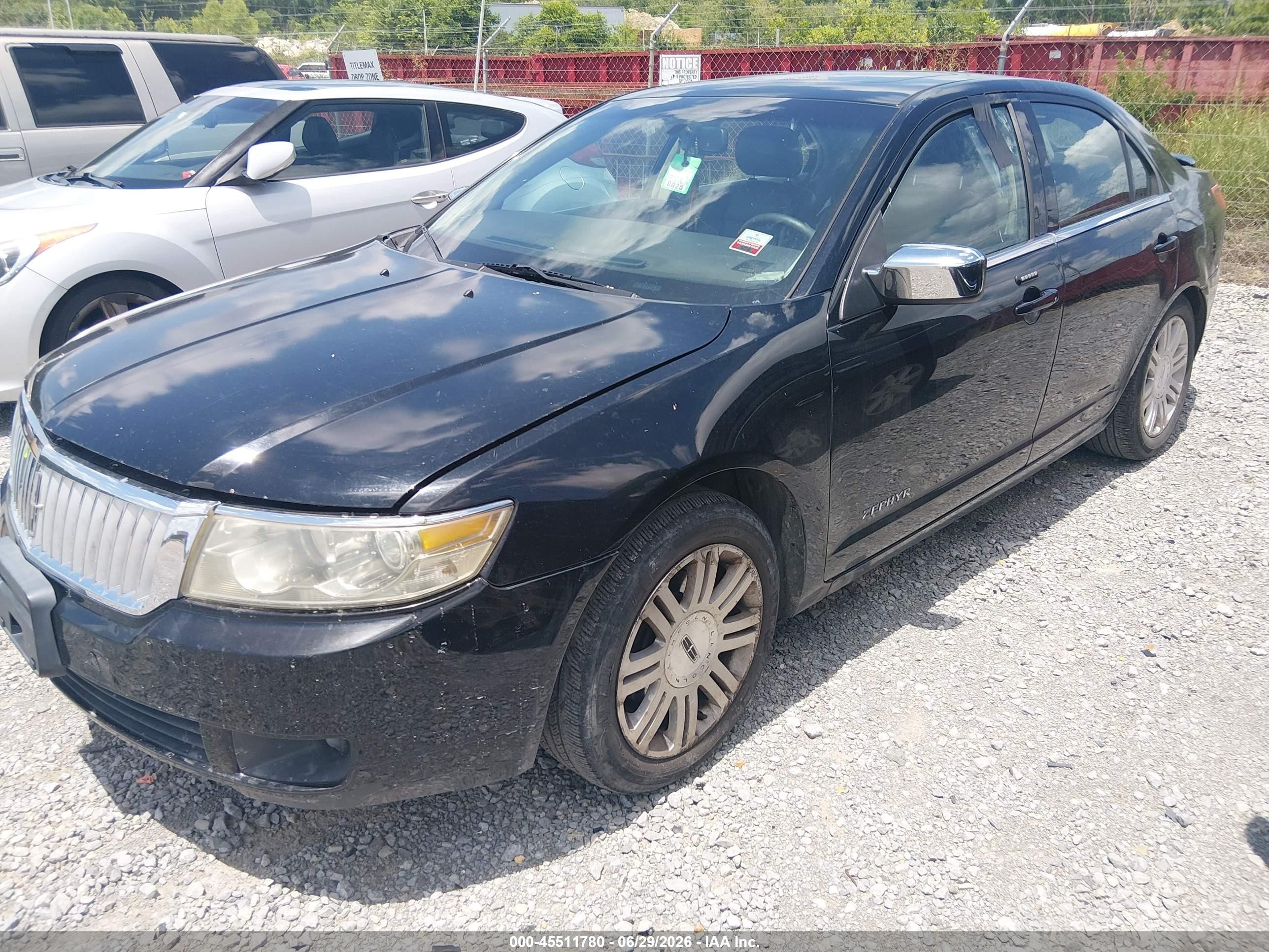 2006 Lincoln Zephyr   Black vin: 3LNHM26186R643798