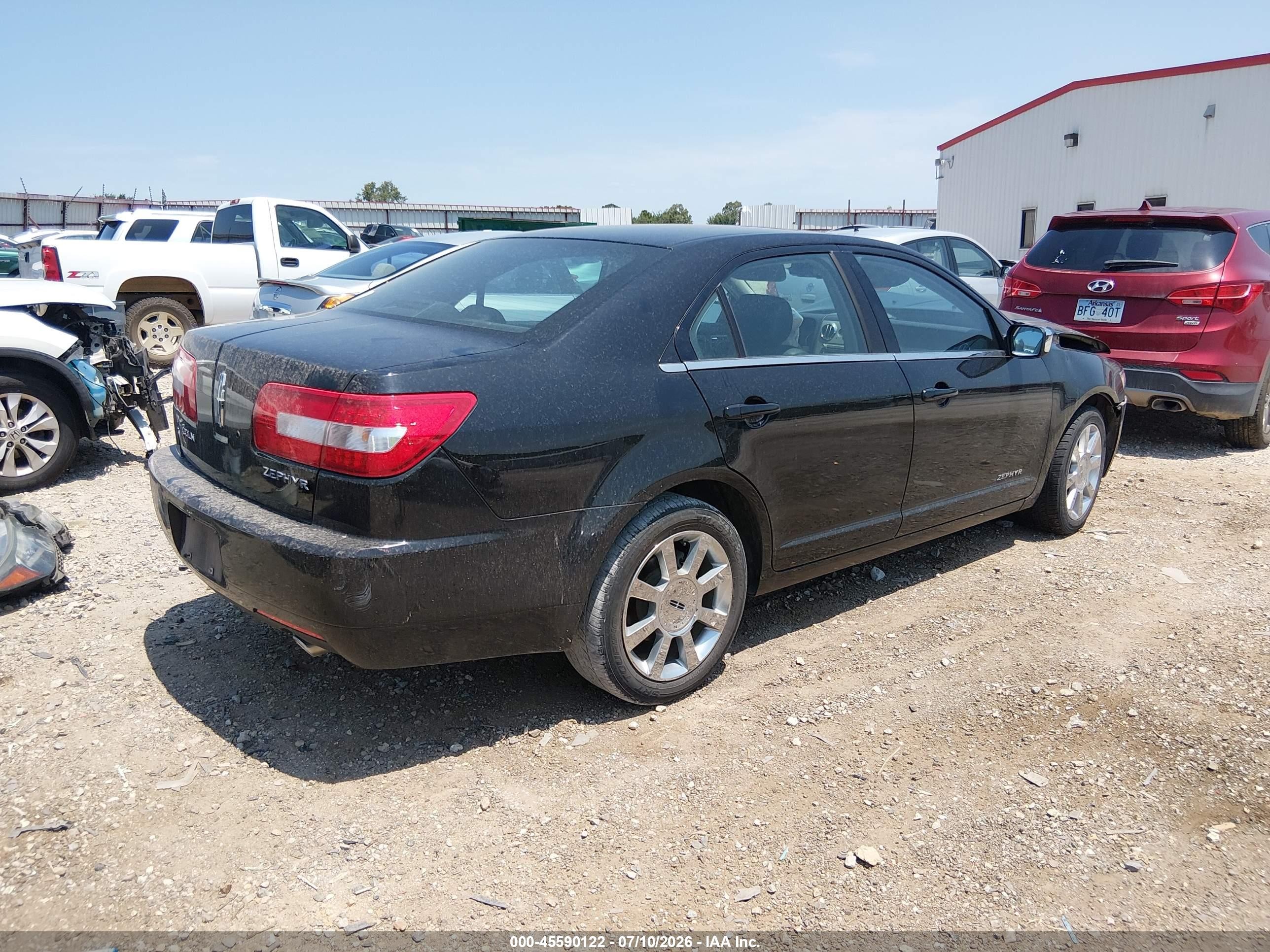 2006 Lincoln Zephyr   Черный vin: 3LNHM26196R656141