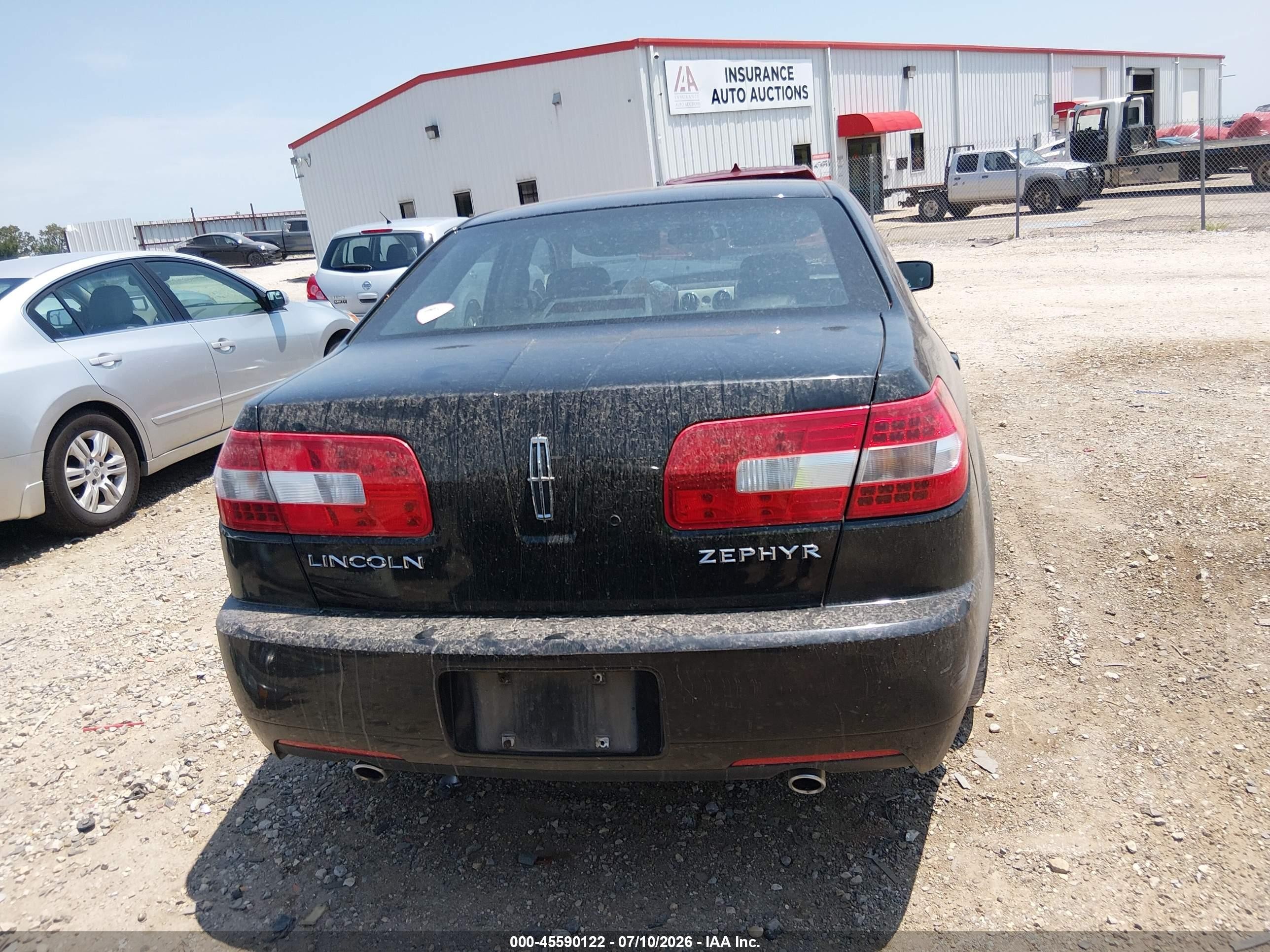 2006 Lincoln Zephyr   Черный vin: 3LNHM26196R656141