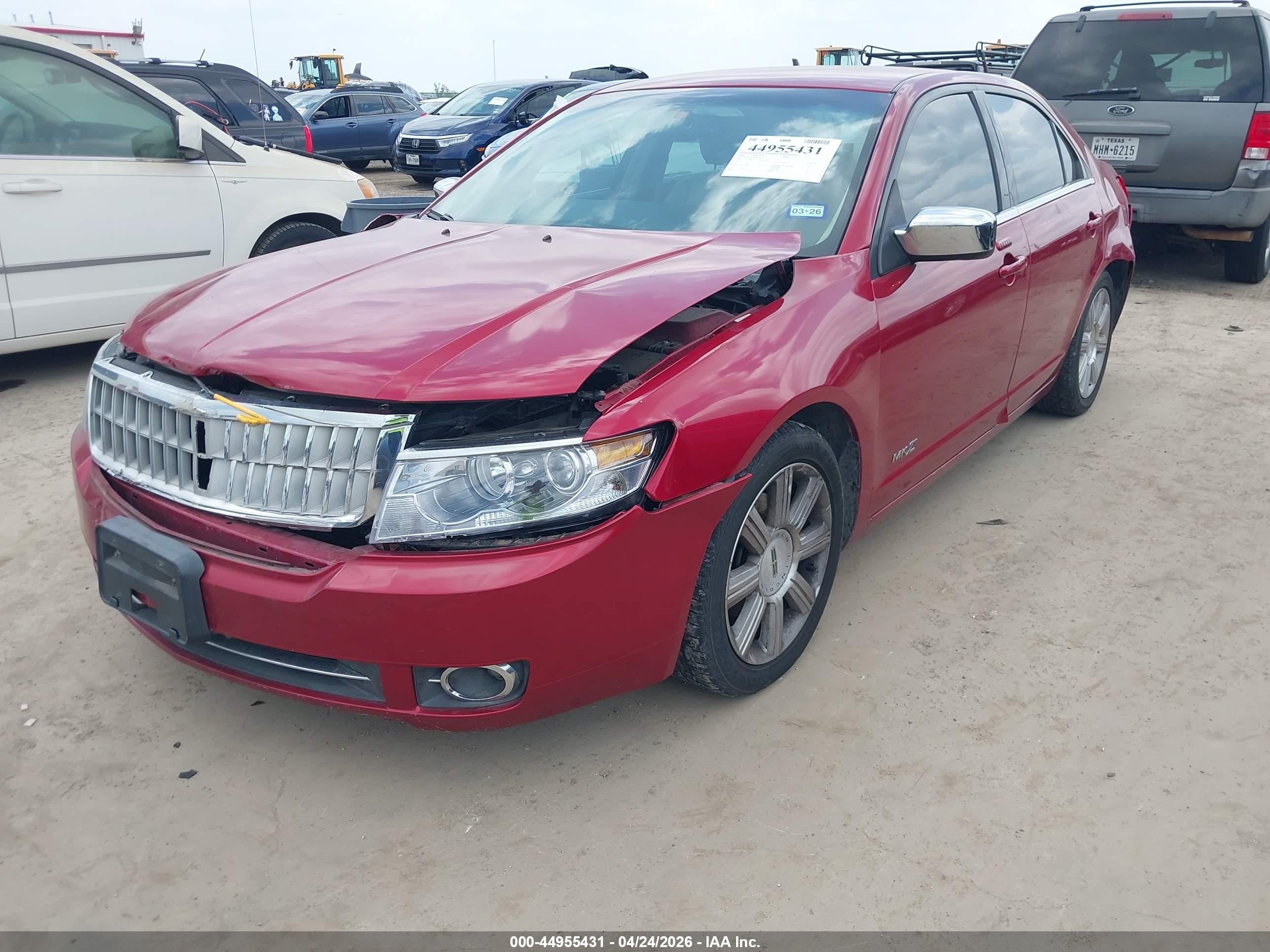 2008 Lincoln Mkz   Красный vin: 3LNHM26T08R621895