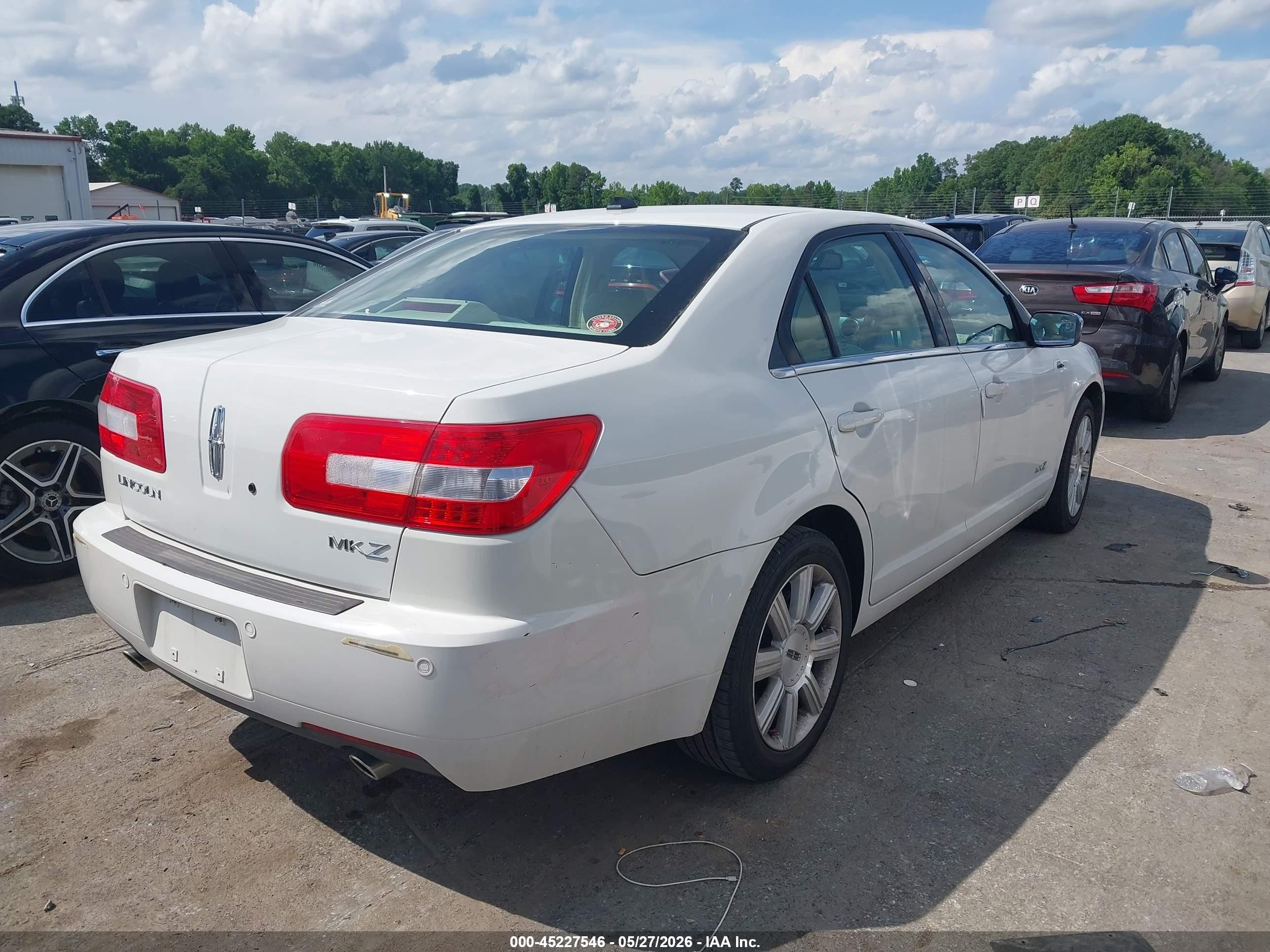 2008 Lincoln Mkz   White vin: 3LNHM26T08R651298