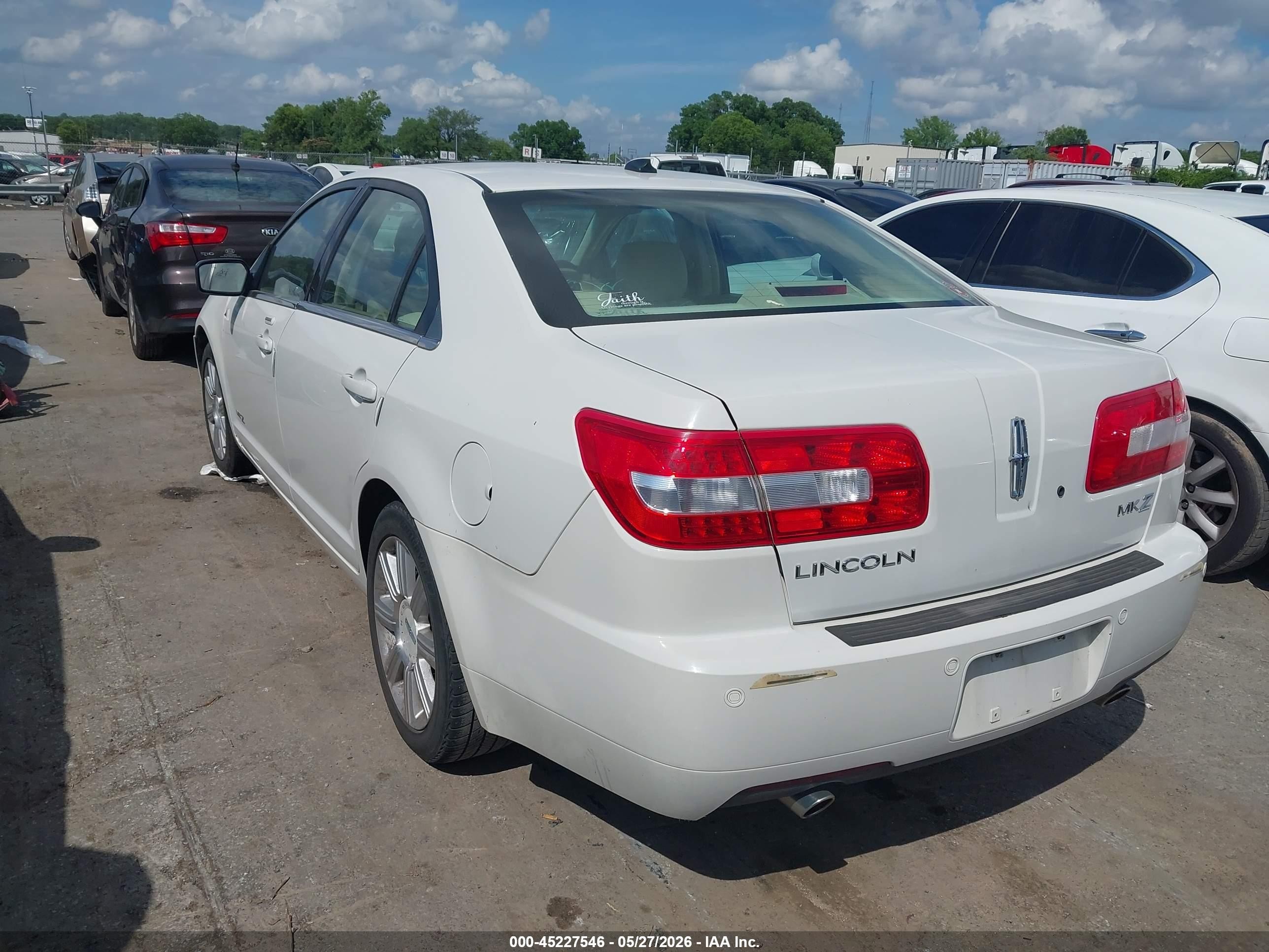 2008 Lincoln Mkz   White vin: 3LNHM26T08R651298