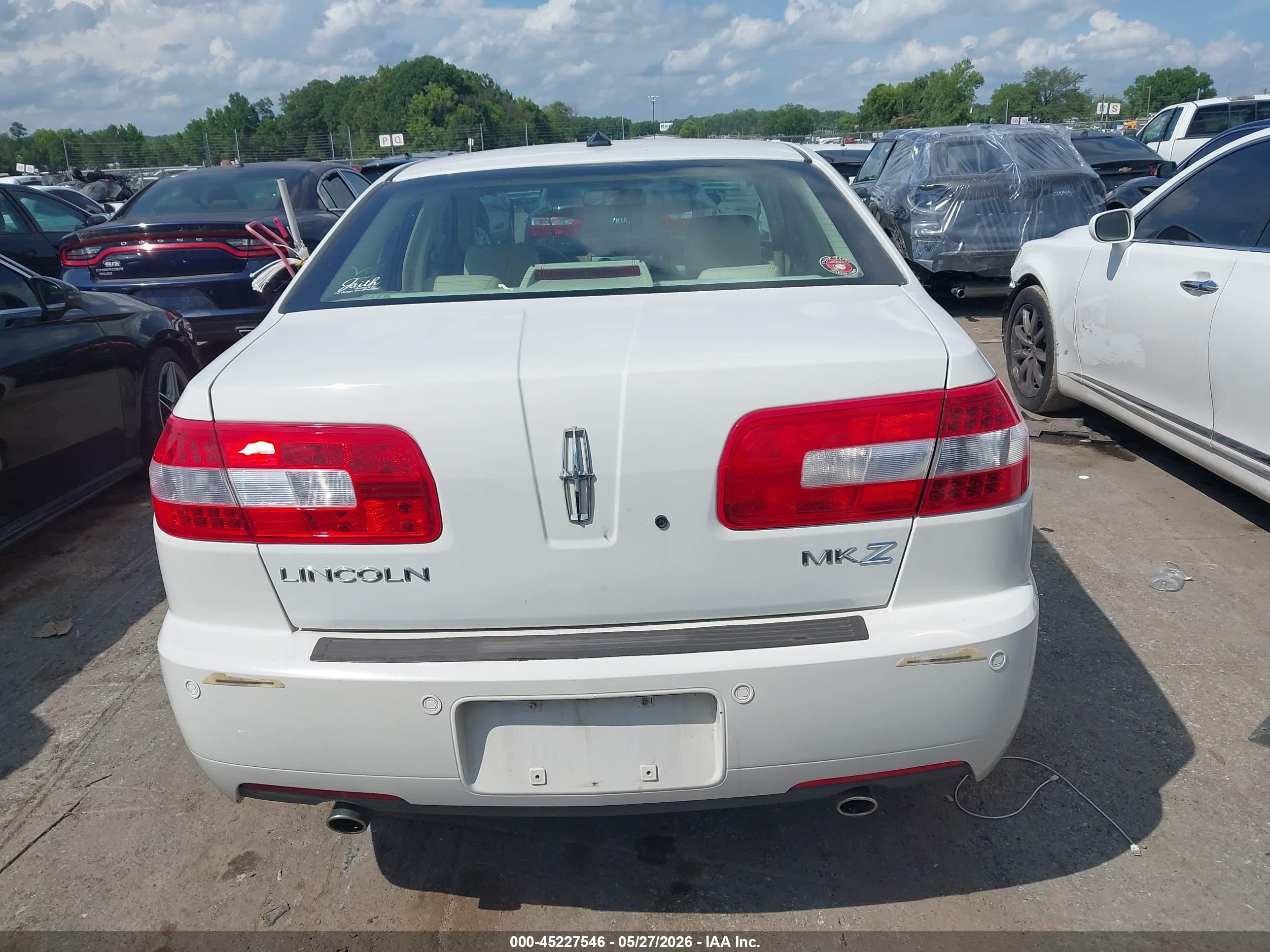 2008 Lincoln Mkz   White vin: 3LNHM26T08R651298