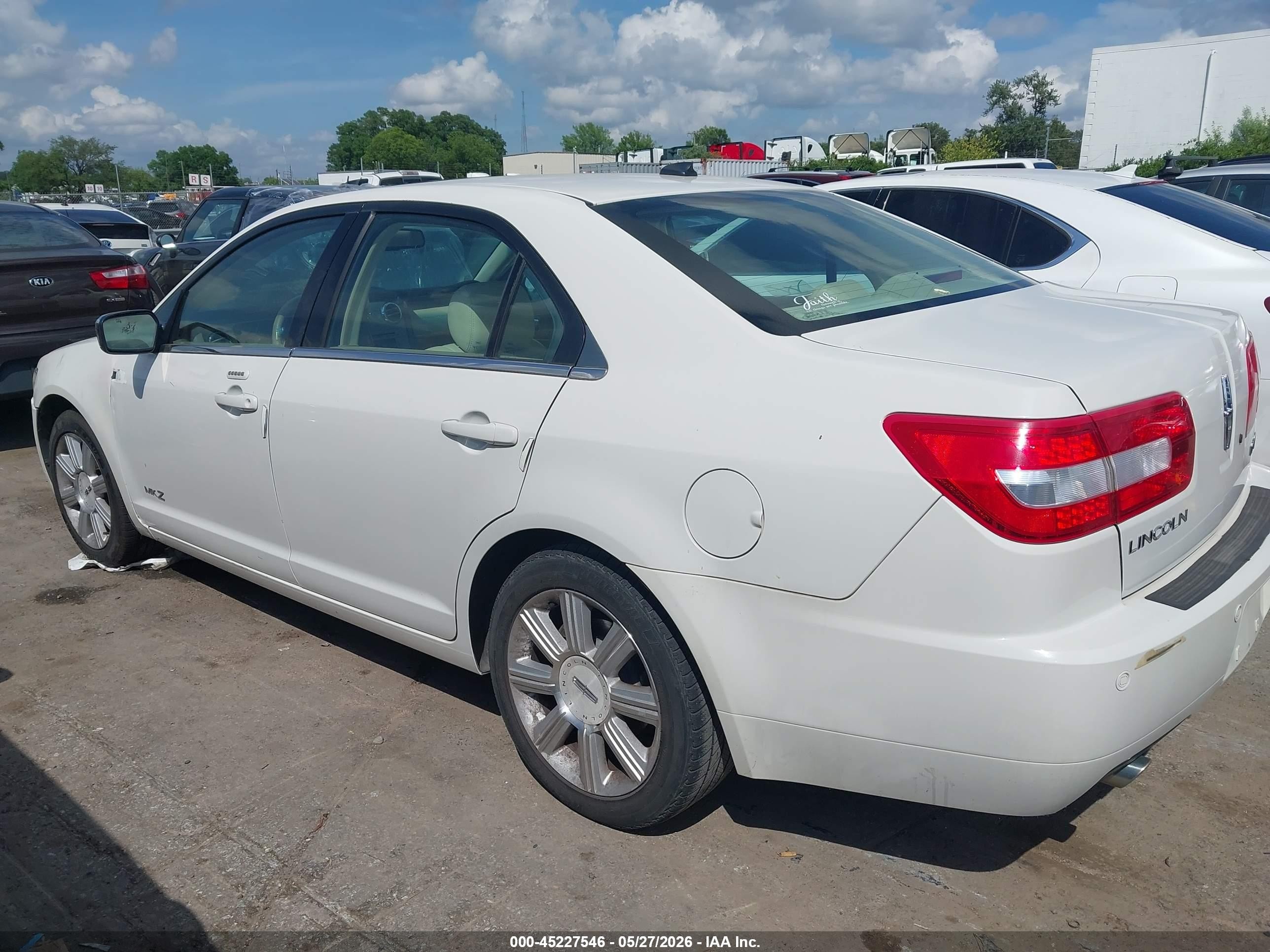 2008 Lincoln Mkz   White vin: 3LNHM26T08R651298