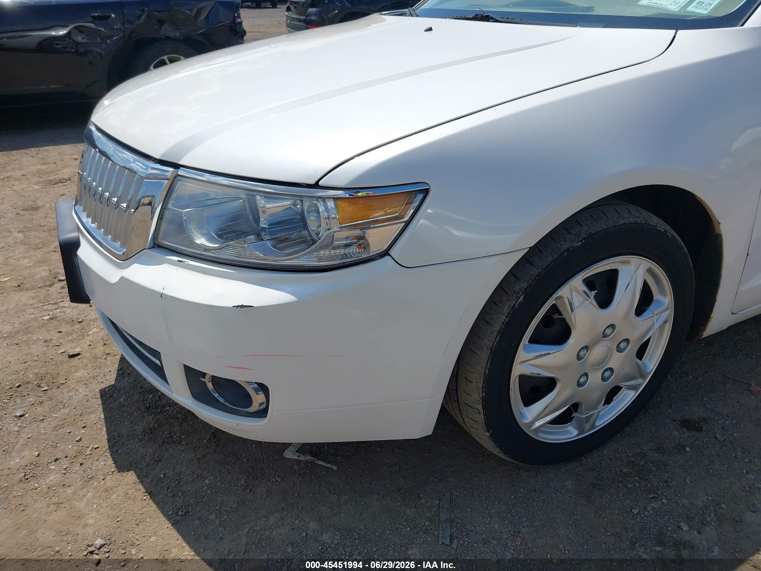 2009 Lincoln Mkz   White vin: 3LNHM26T09R602152