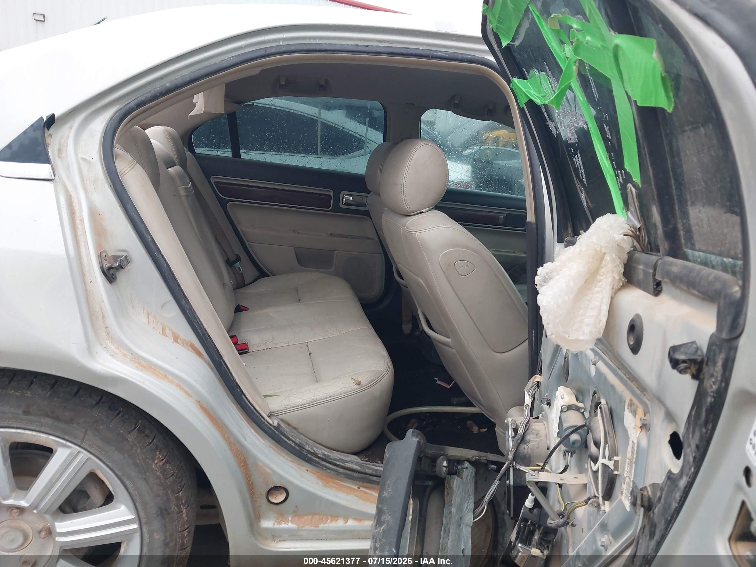 2007 Lincoln Mkz   Cream vin: 3LNHM26T27R620486