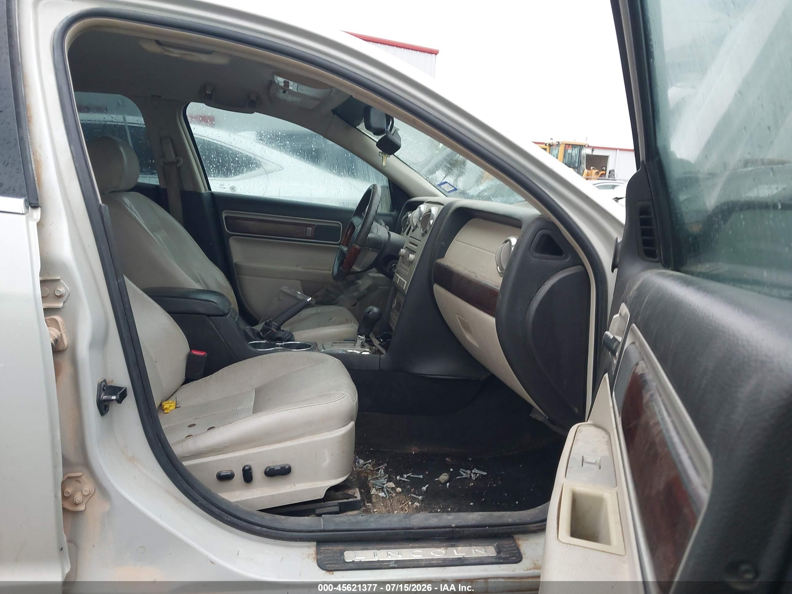 2007 Lincoln Mkz   Cream vin: 3LNHM26T27R620486