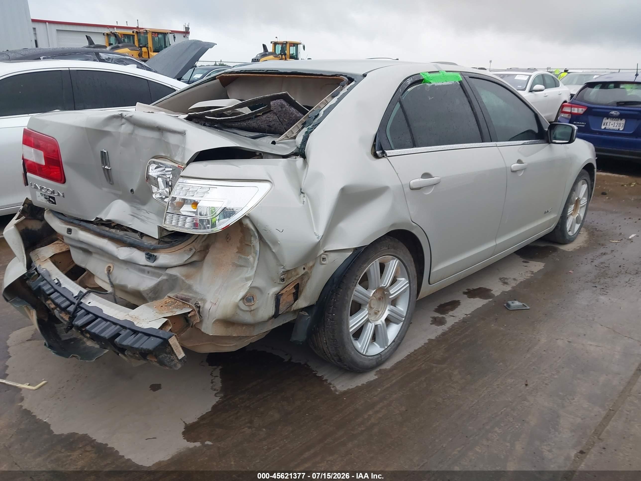 2007 Lincoln Mkz   Cream vin: 3LNHM26T27R620486