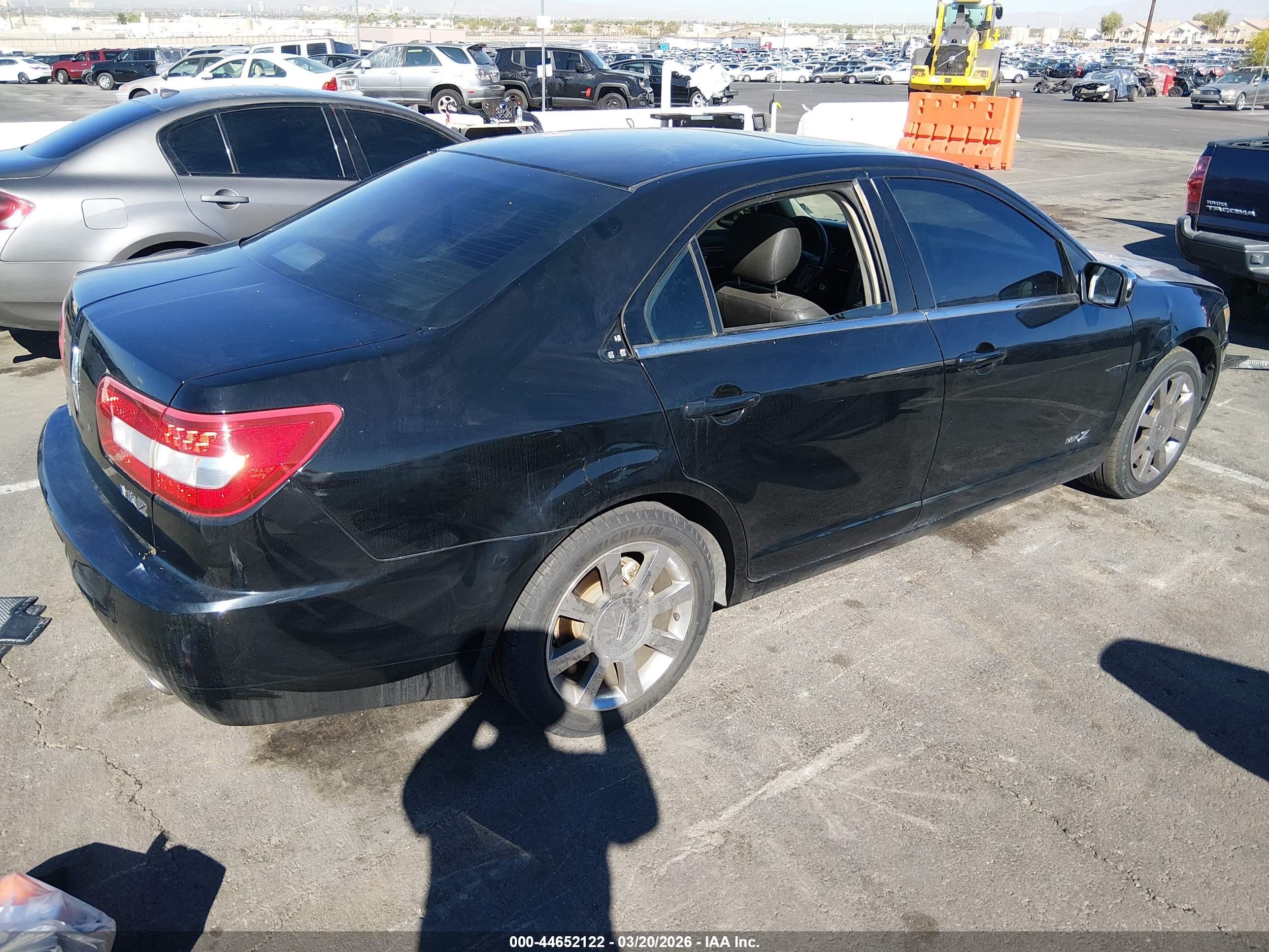 2007 Lincoln Mkz   Black vin: 3LNHM26T27R669347