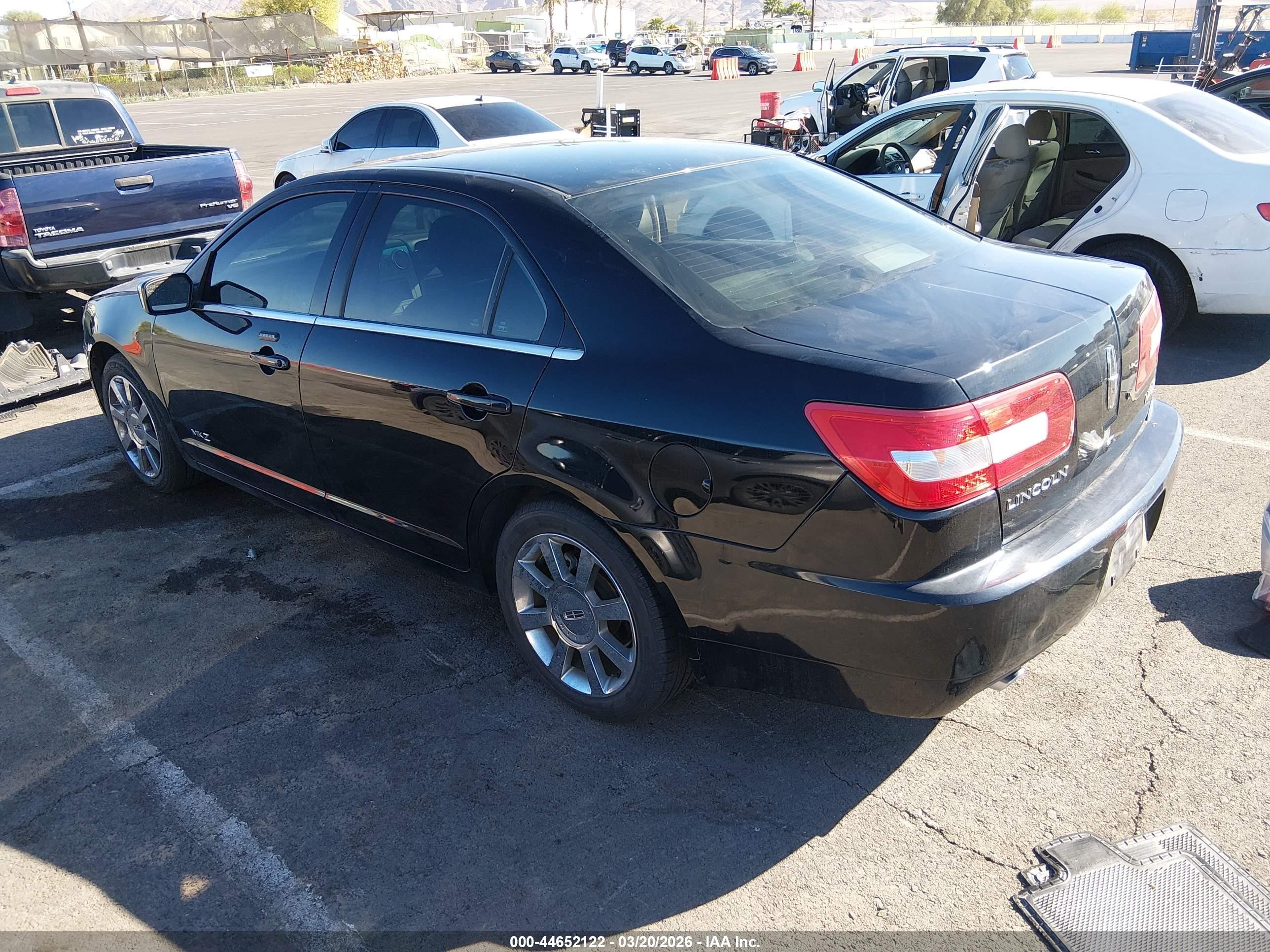 2007 Lincoln Mkz   Black vin: 3LNHM26T27R669347