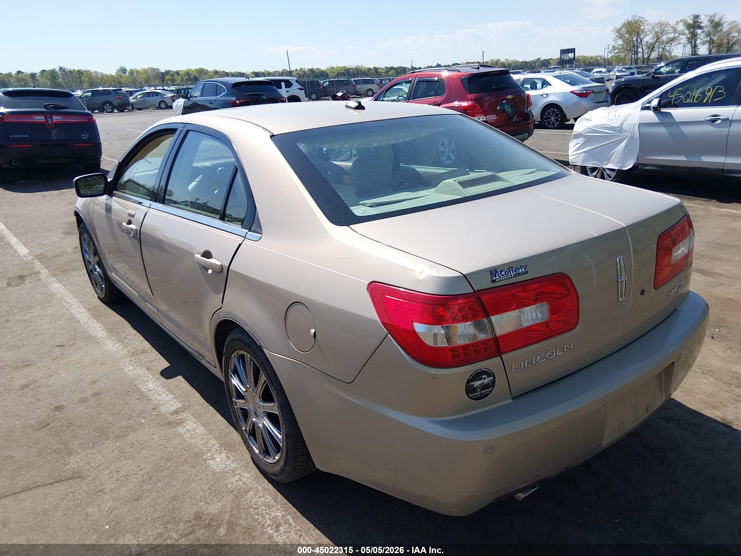 2008 Lincoln Mkz   Beige vin: 3LNHM26T28R640819
