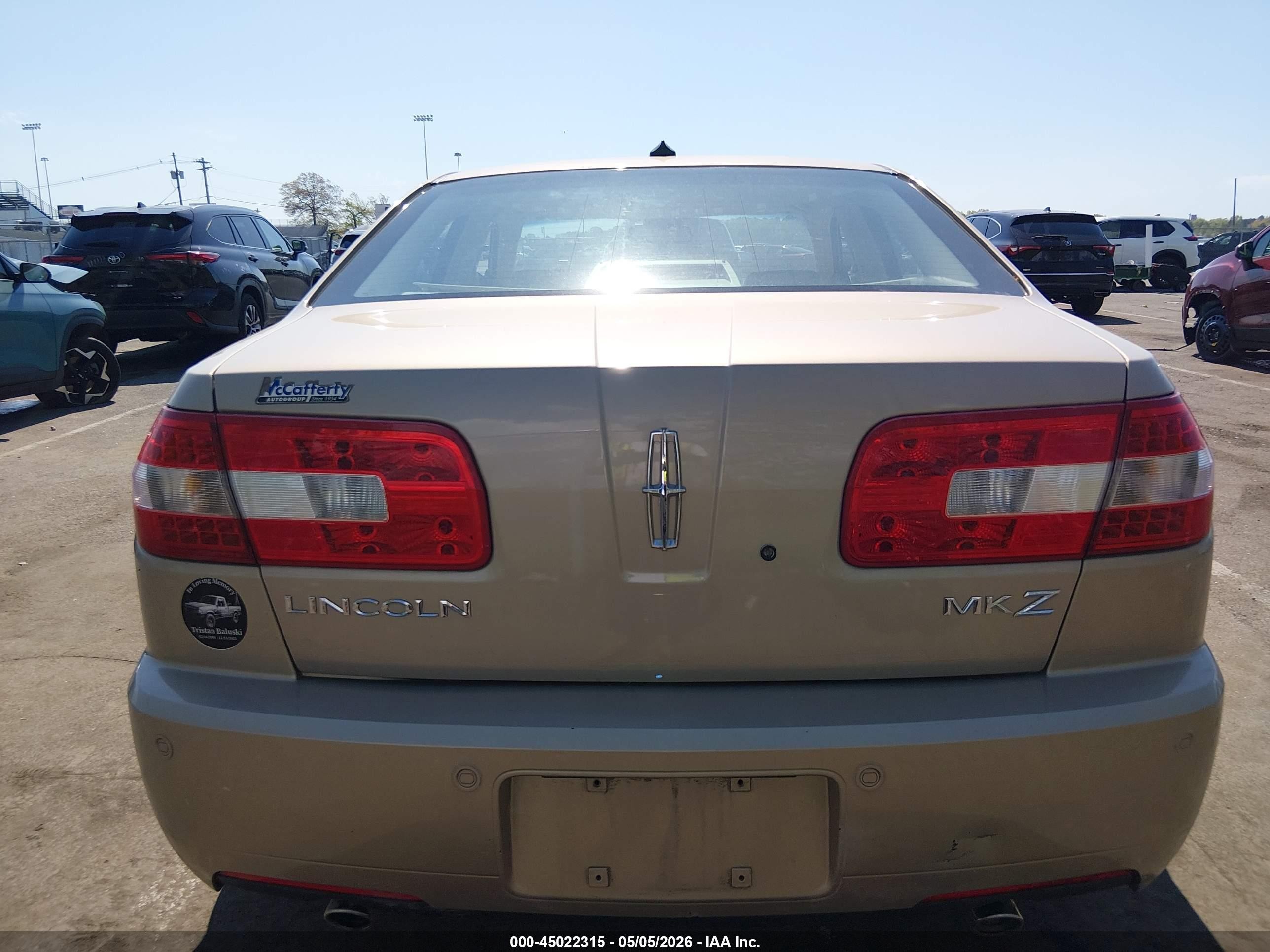 2008 Lincoln Mkz   Beige vin: 3LNHM26T28R640819