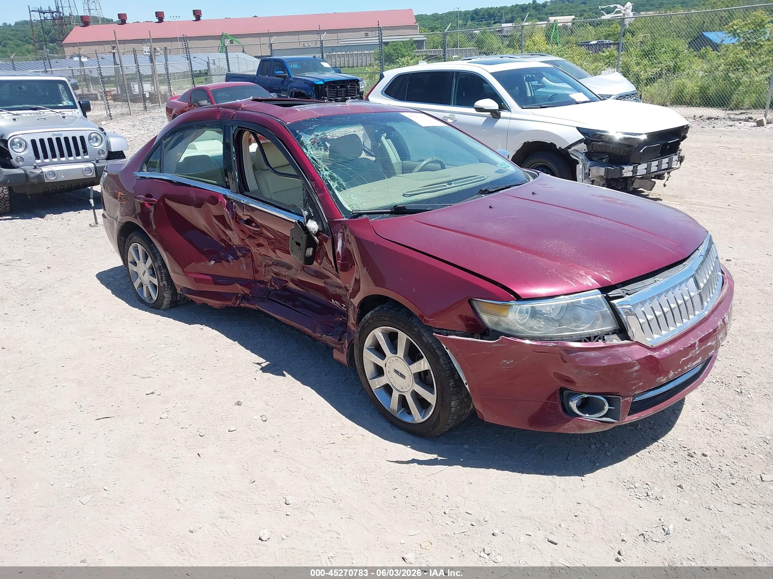 2007 Lincoln Mkz   Burgundy vin: 3LNHM26T37R610601