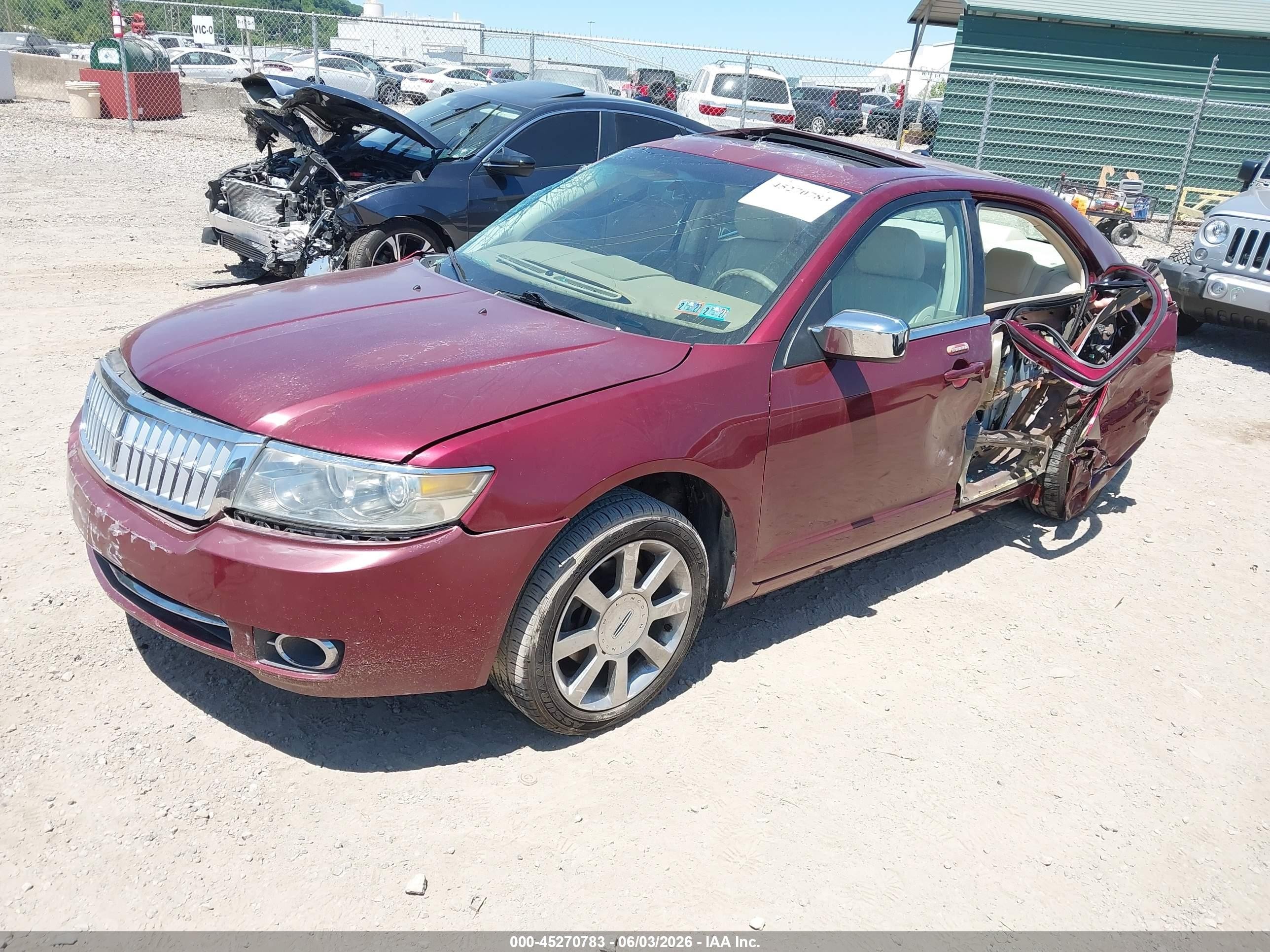 2007 Lincoln Mkz   Burgundy vin: 3LNHM26T37R610601